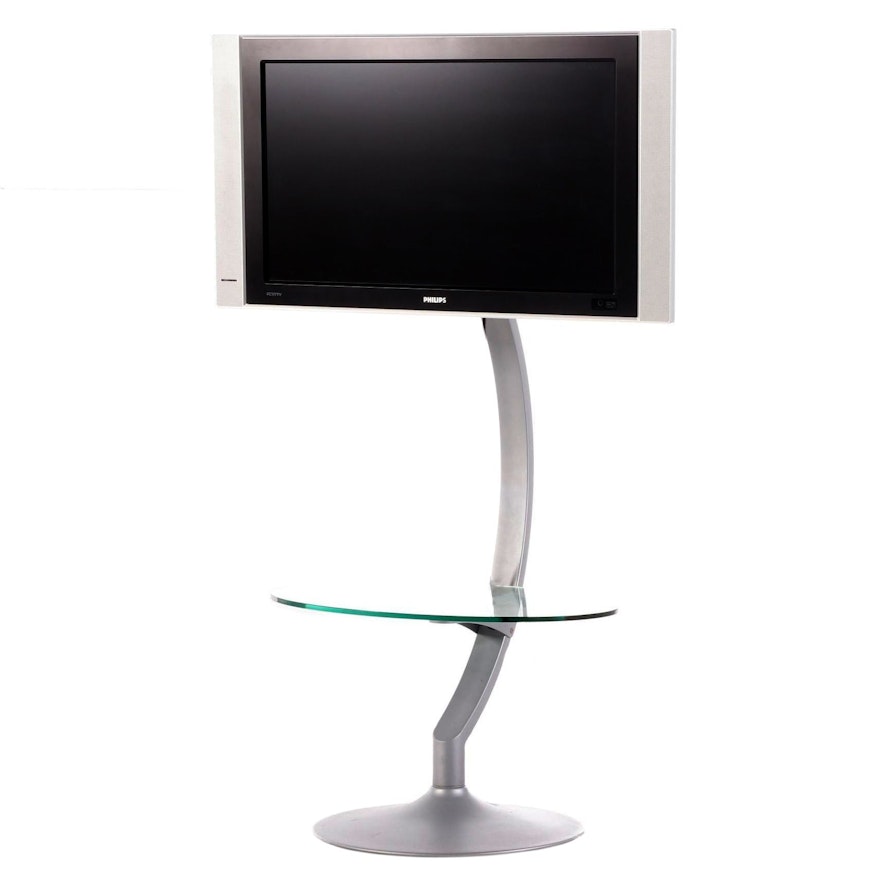 Phillips 32-Inch TV on BDI Glass Top Stand