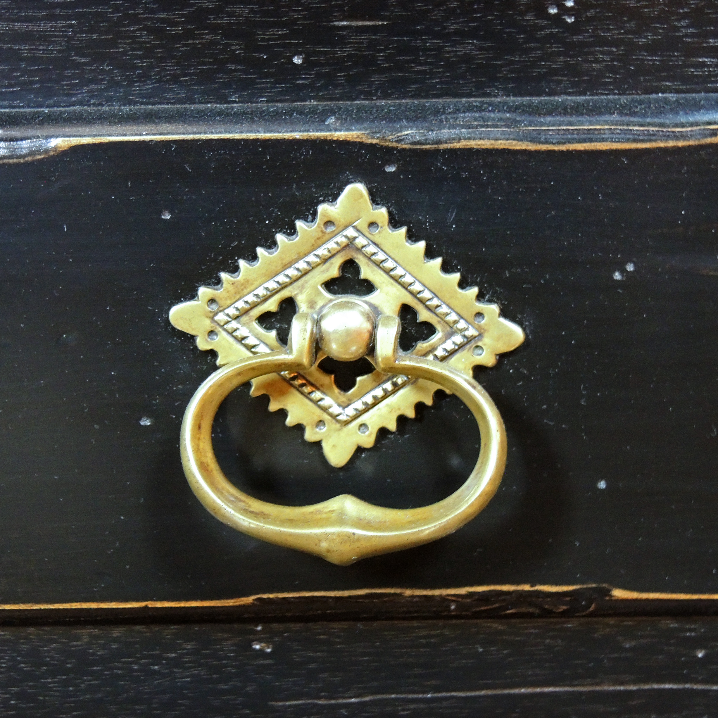 Hickory White Italianate Style Distressed Armoire Cabinet