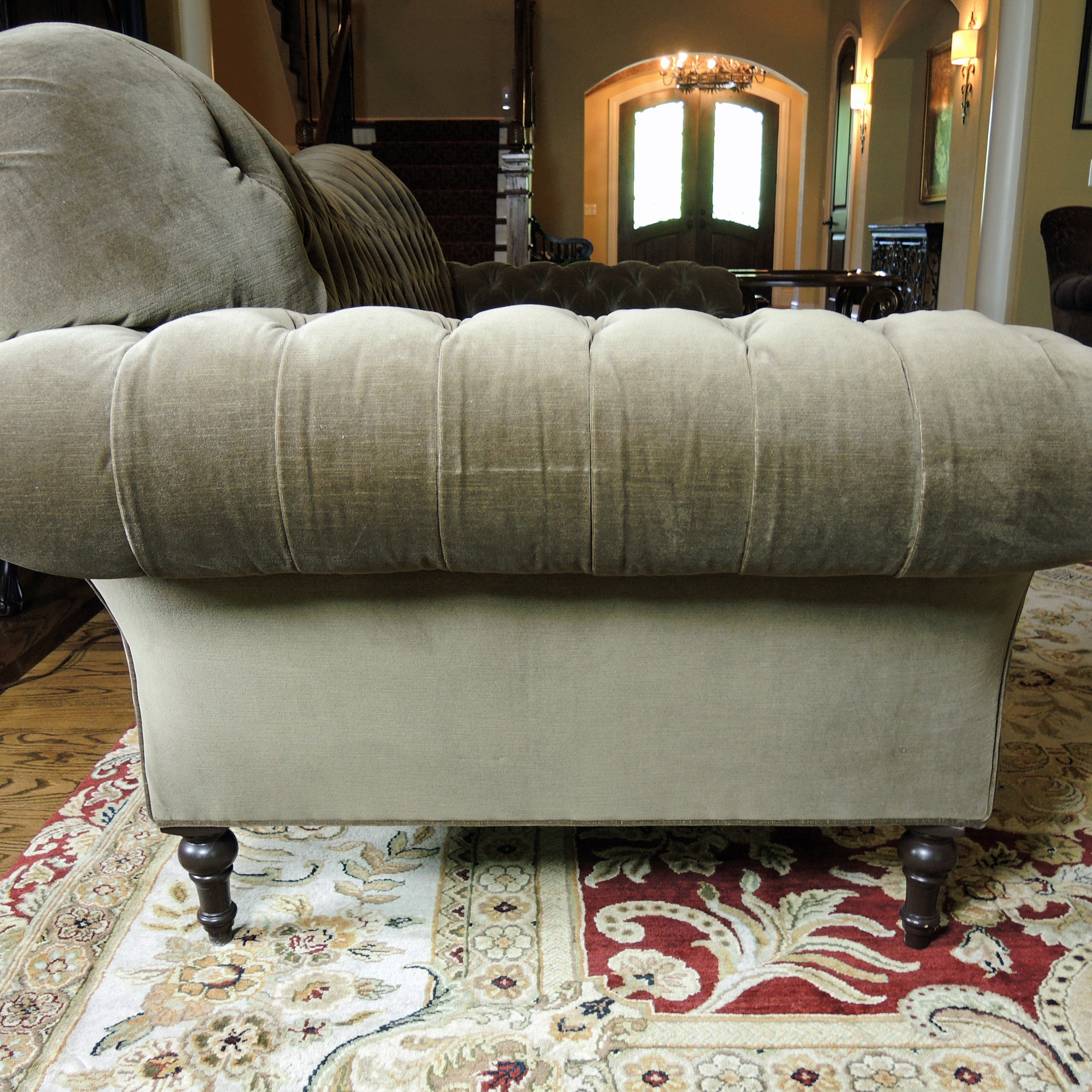 Arhaus "Cambridge Collection" Tufted Sofa with Custom Pillows