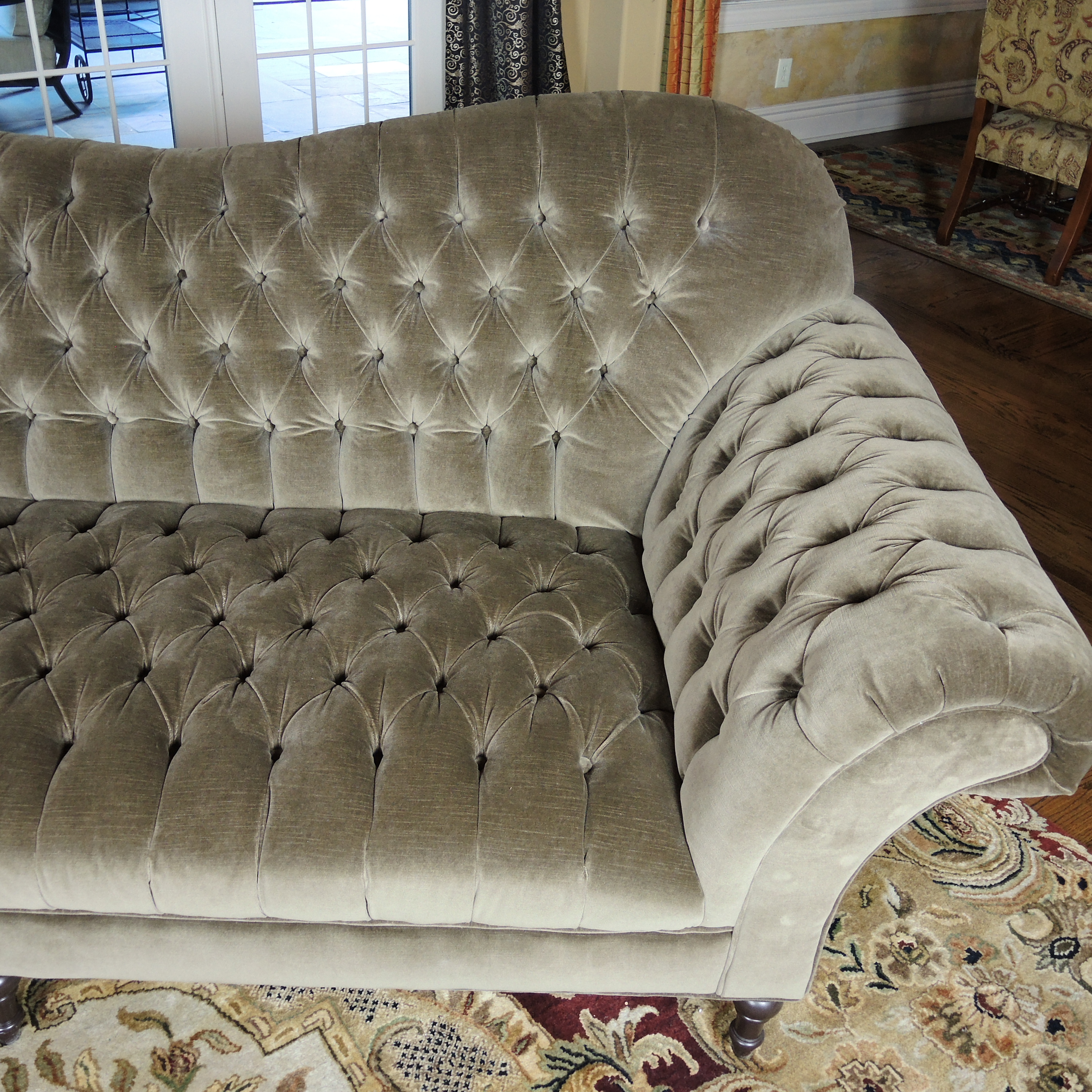 Arhaus "Cambridge Collection" Tufted Sofa with Custom Pillows