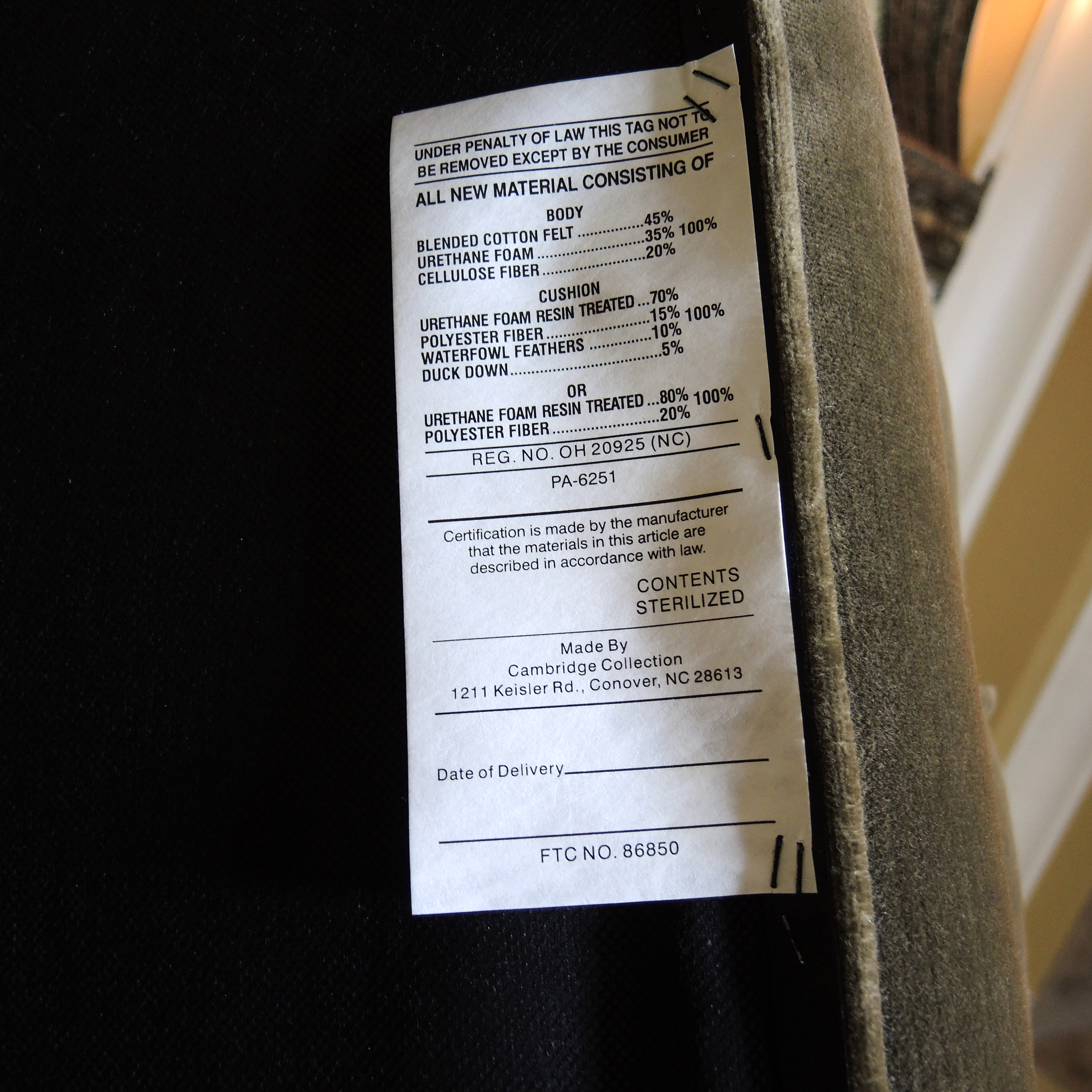 Arhaus "Cambridge Collection" Tufted Sofa with Custom Pillows