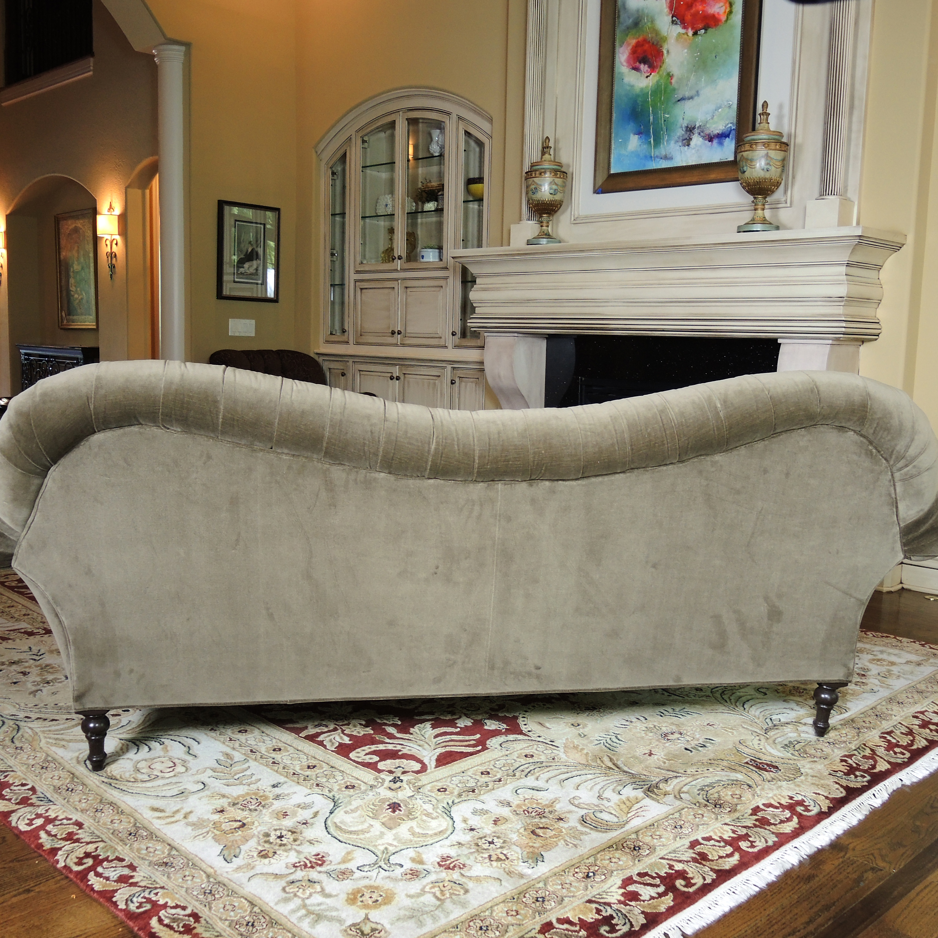 Arhaus "Cambridge Collection" Tufted Sofa with Custom Pillows