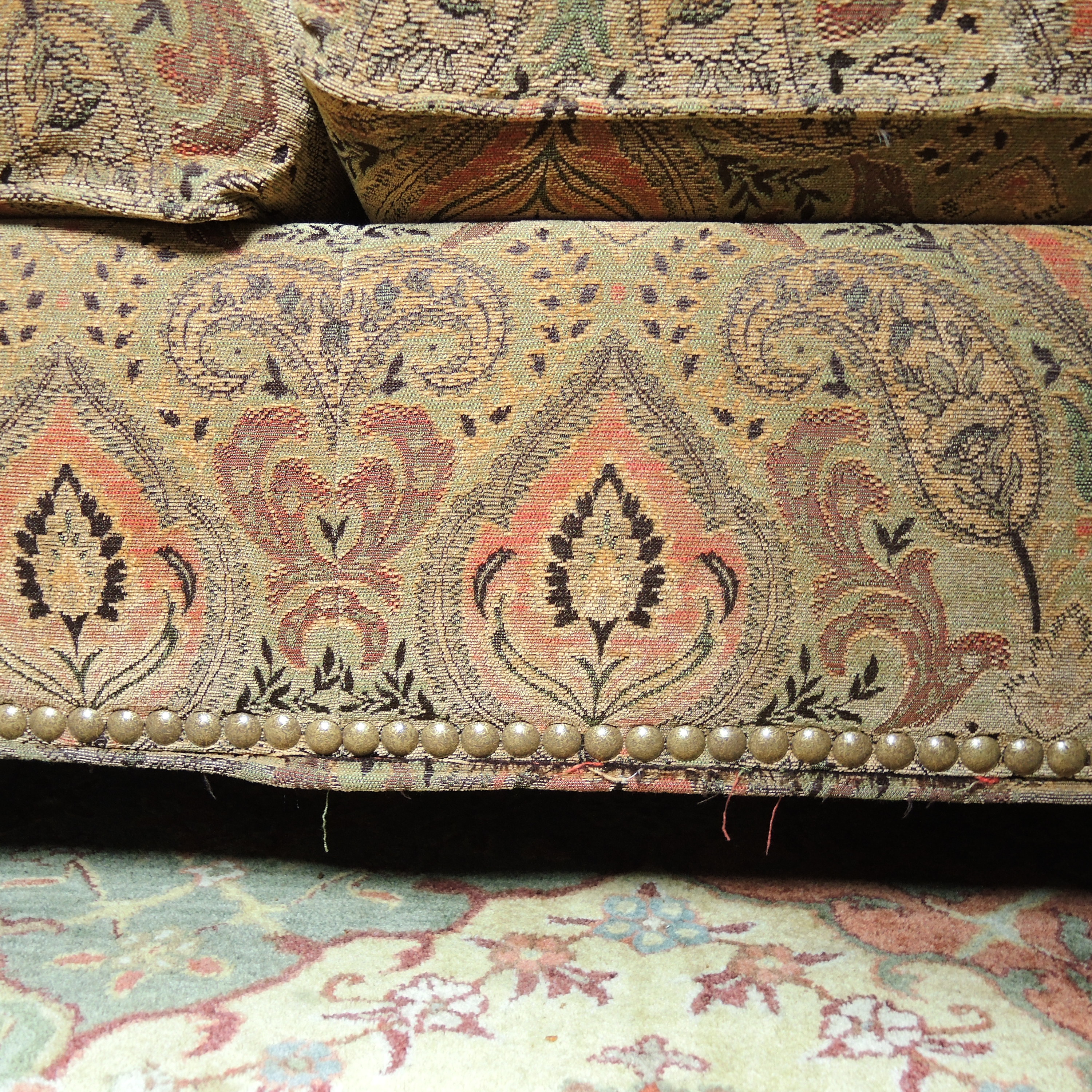 Ethan Allen Paisley Upholstered Sofa