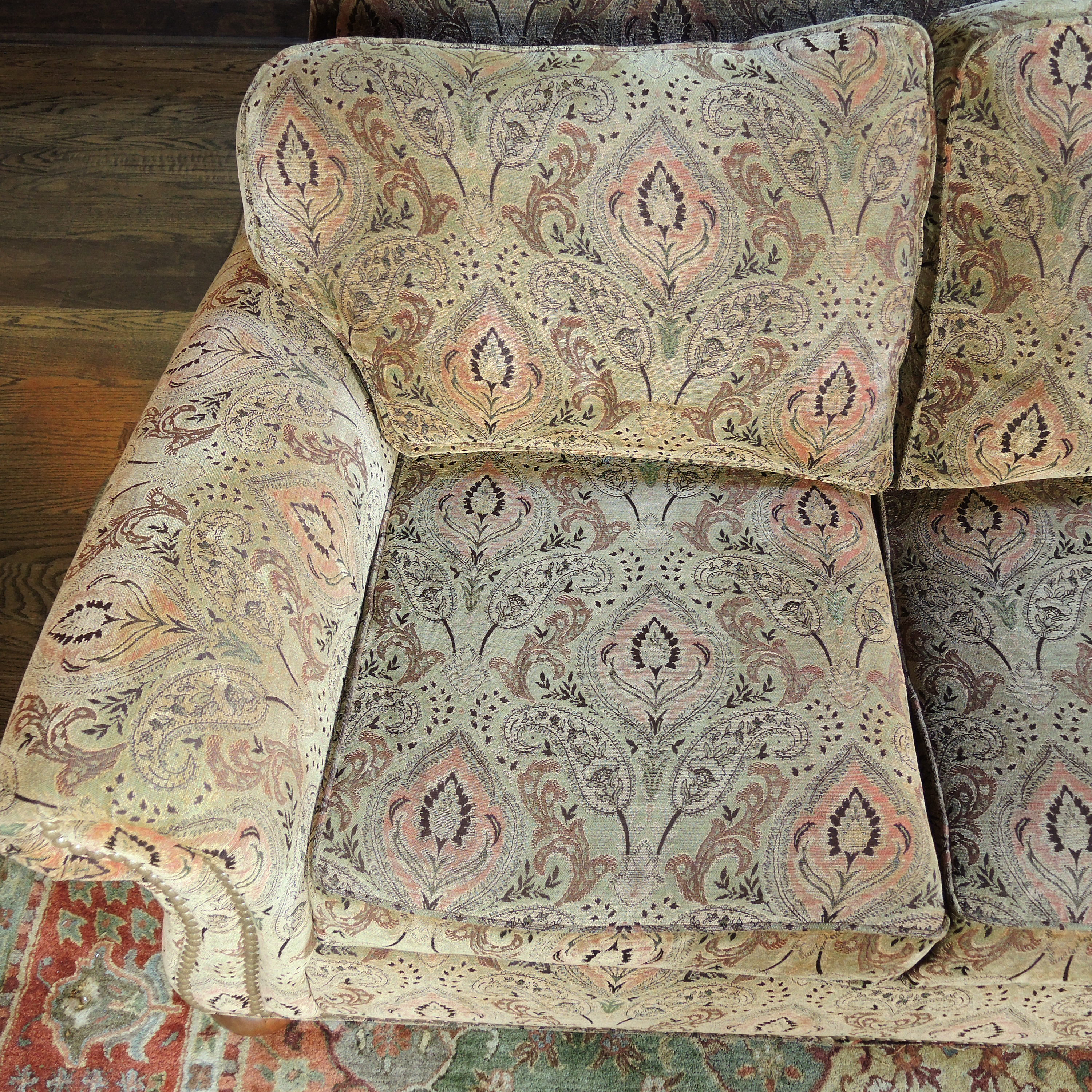 Ethan Allen Paisley Upholstered Sofa