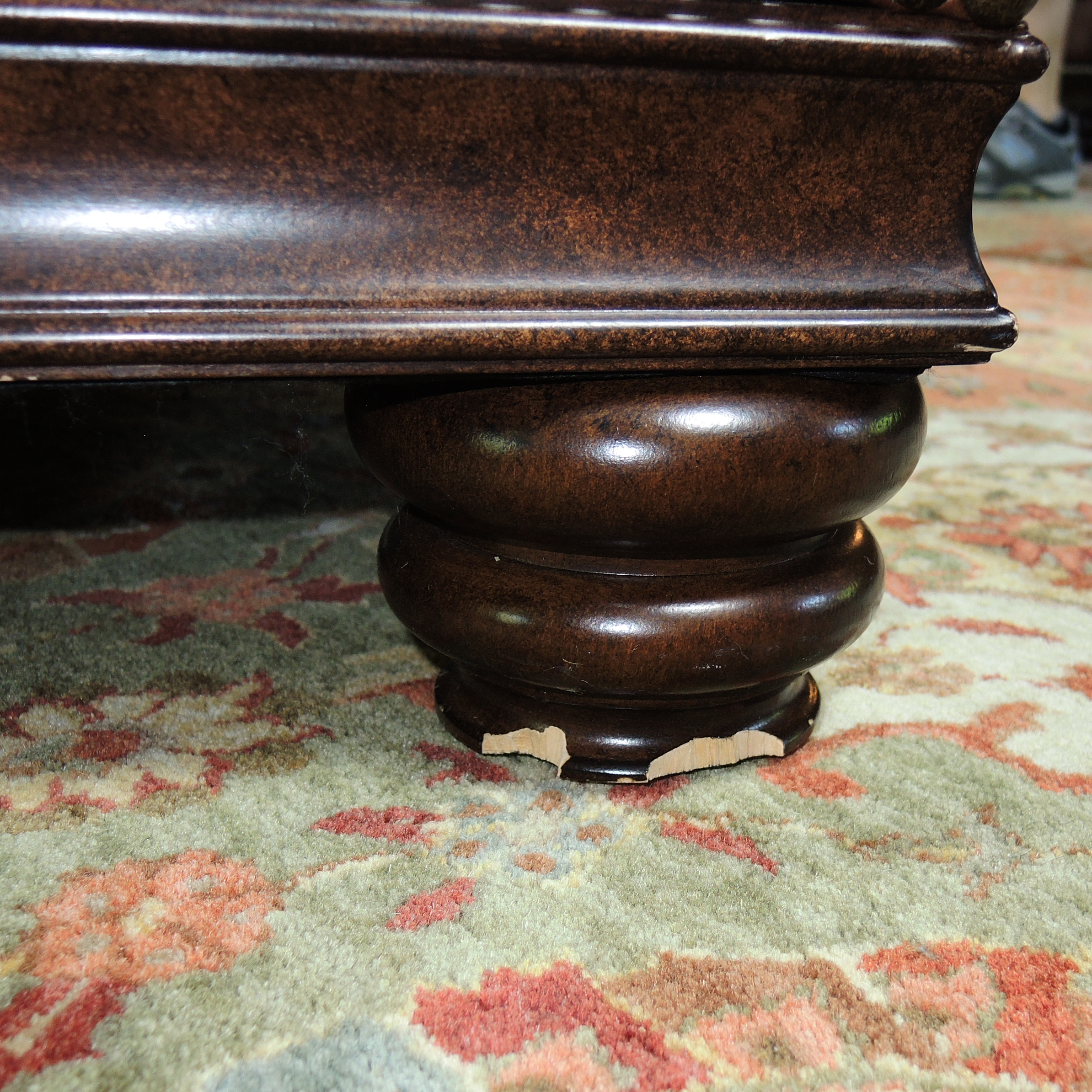 Henredon Nailhead Trimmed Leather Lounge Chair and Ottoman