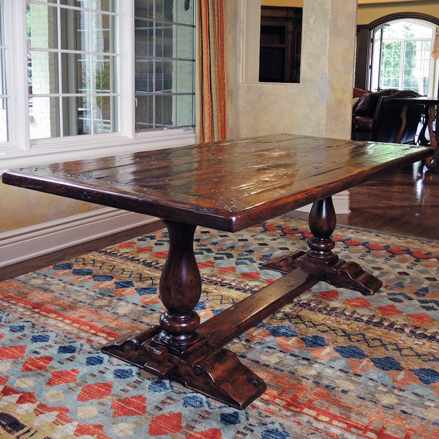 Theodore Alexander "Castle Bromwich" Reclaimed Wood Trestle Table