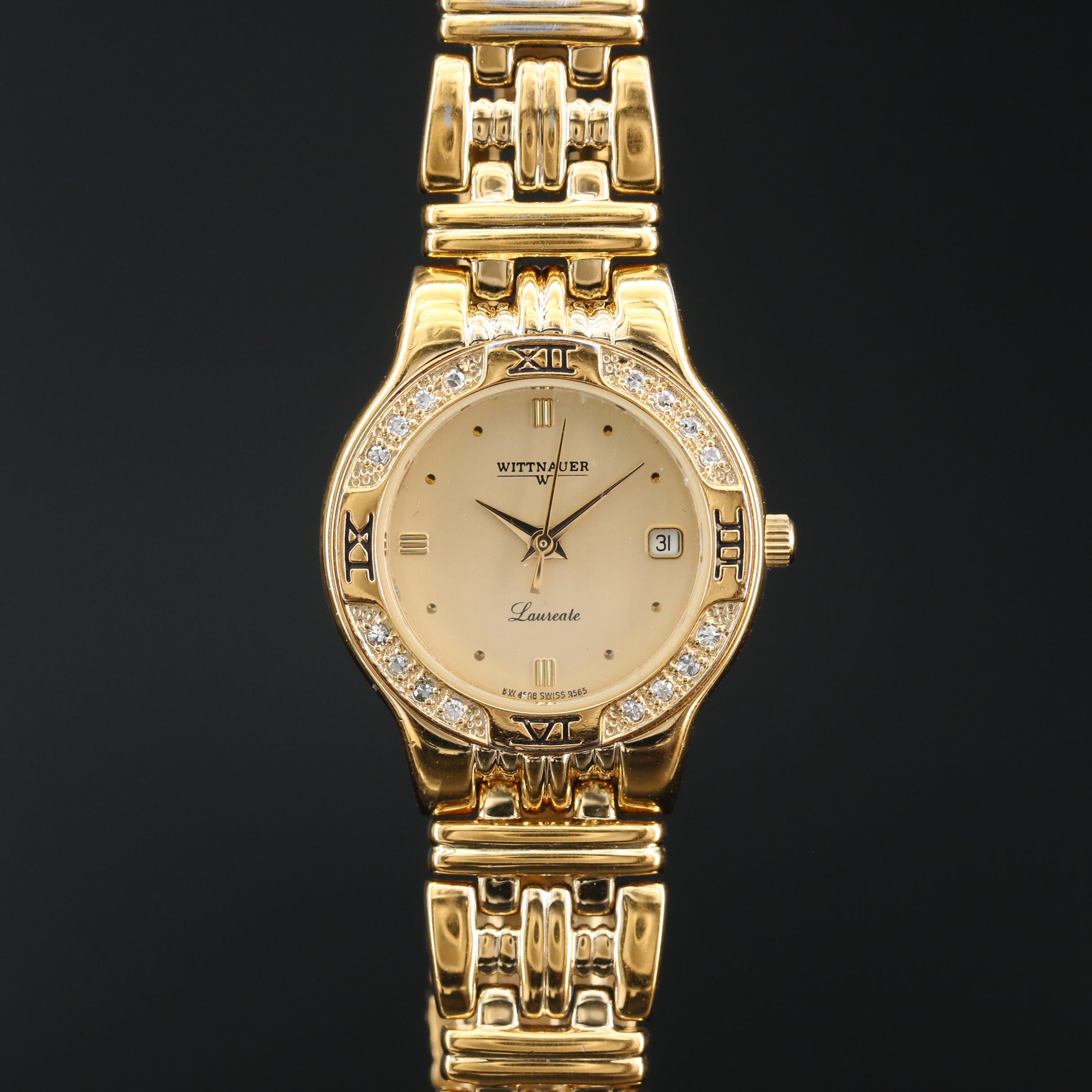 Wittnauer Laureate Diamond and Gold Tone Quartz Watch