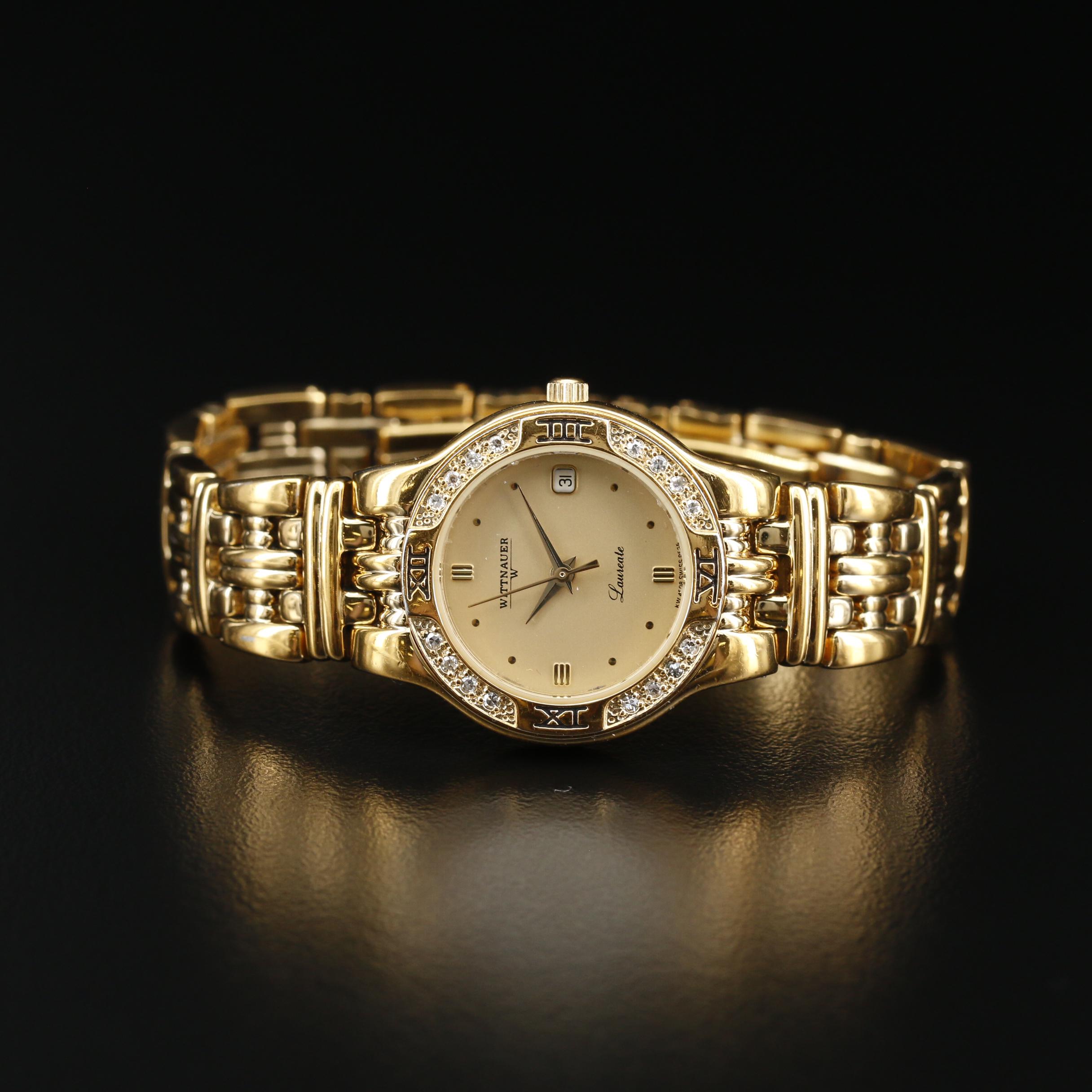Wittnauer Laureate Diamond and Gold Tone Quartz Watch