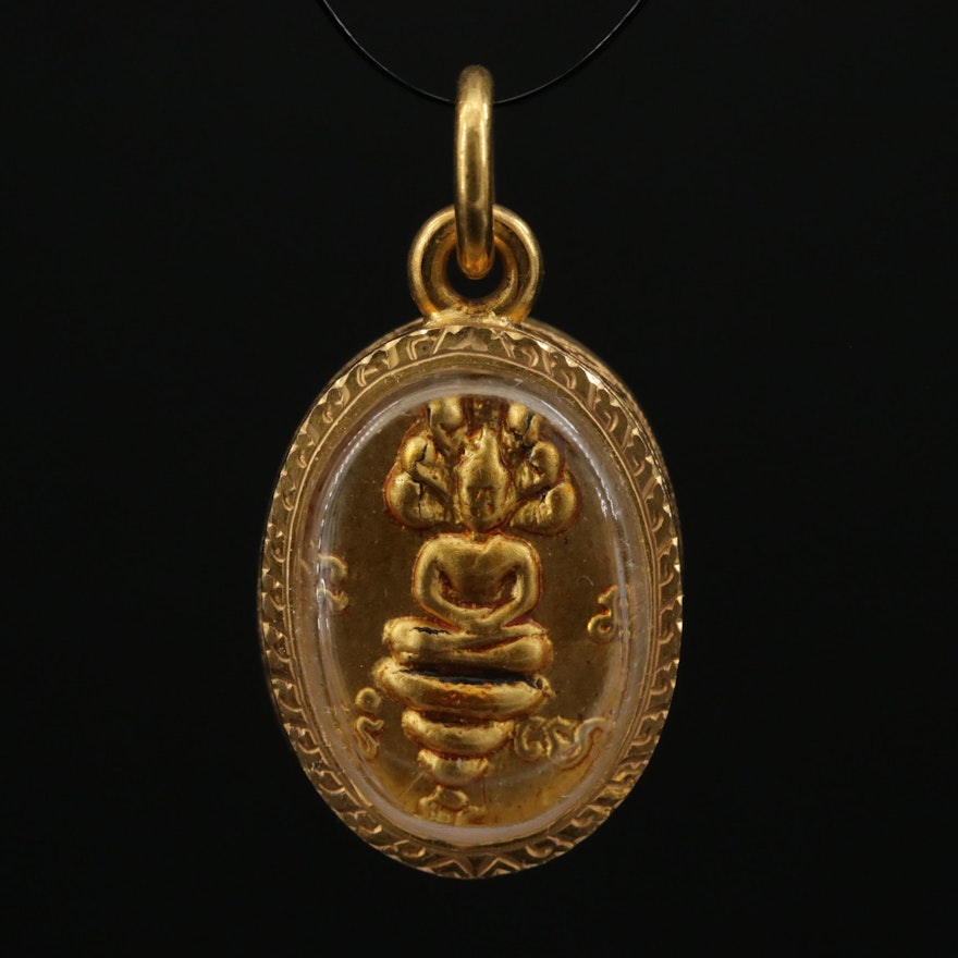 18K Buddha Pendant With Resin Cover