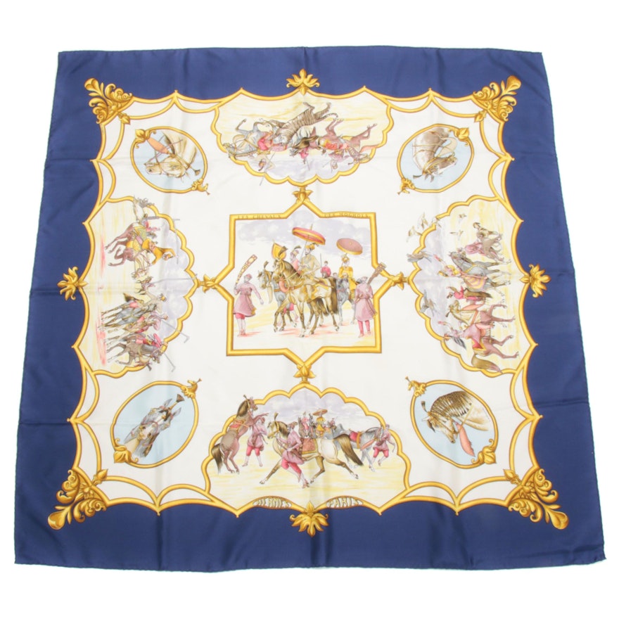 Hermès "Les Chevaux Des Moghols" Silk Scarf