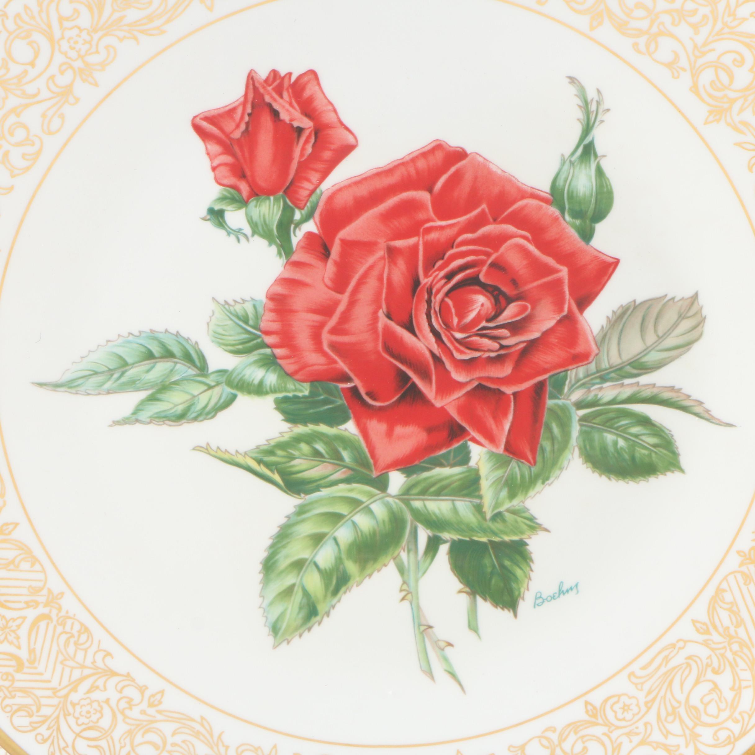 Boehm "Rose" Porcelain Collector Plates