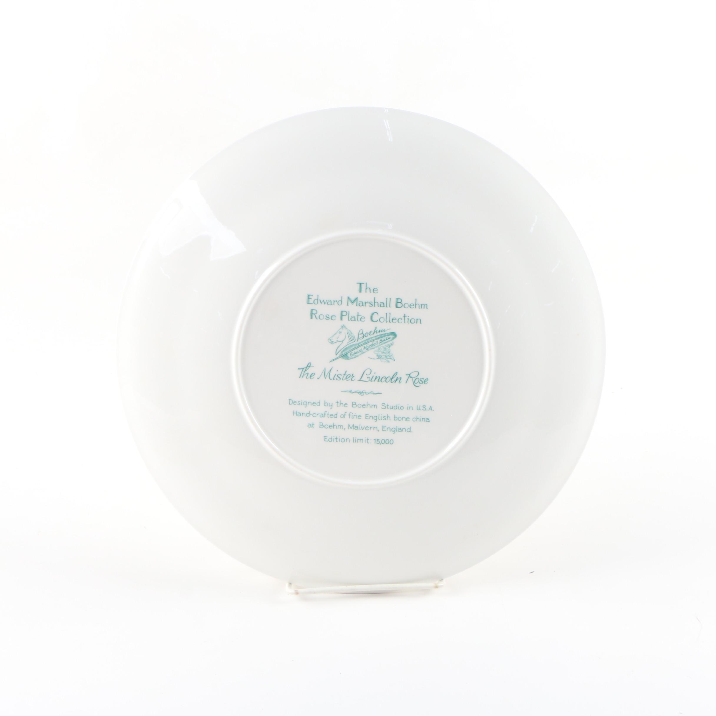 Boehm "Rose" Porcelain Collector Plates