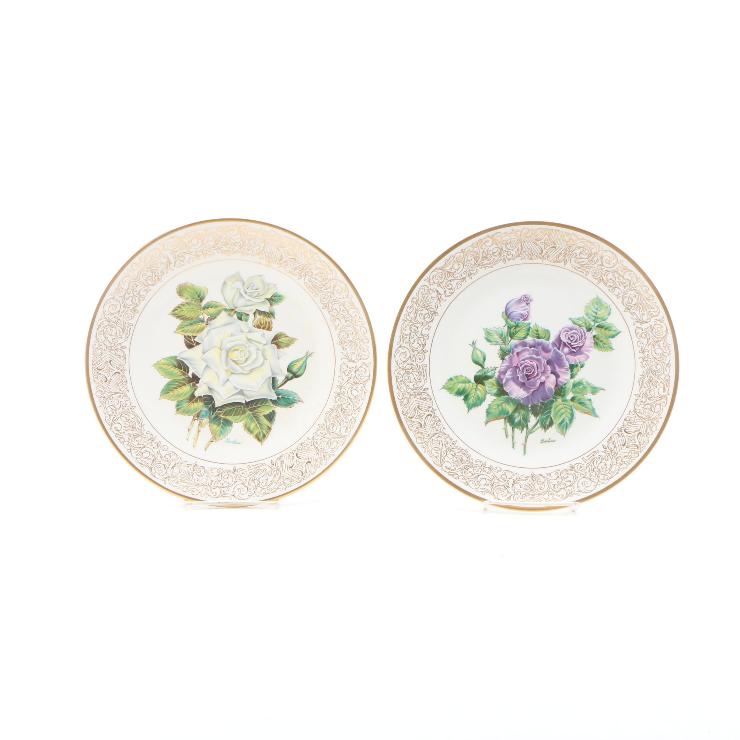 Boehm "Rose" Porcelain Collector Plates
