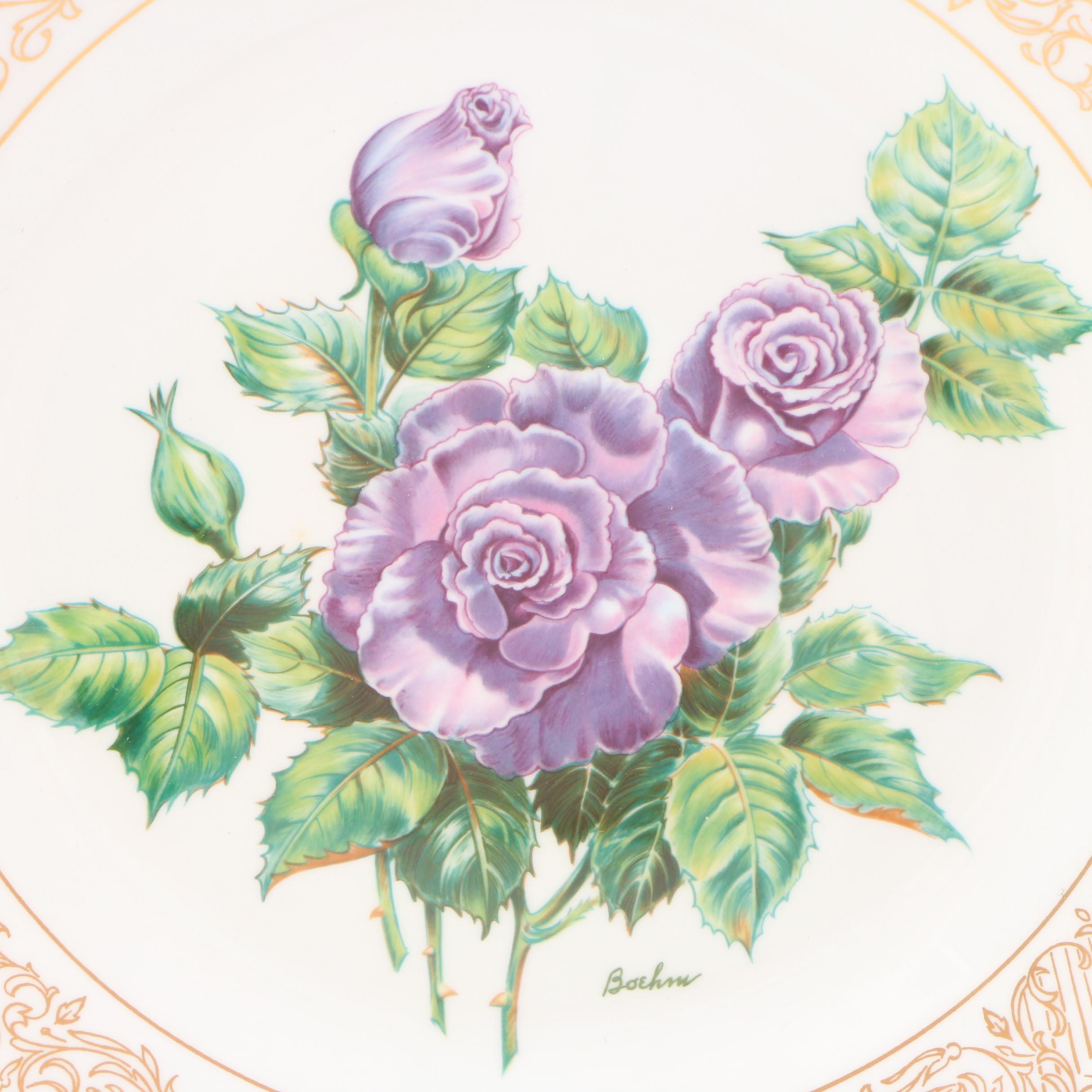 Boehm "Rose" Porcelain Collector Plates