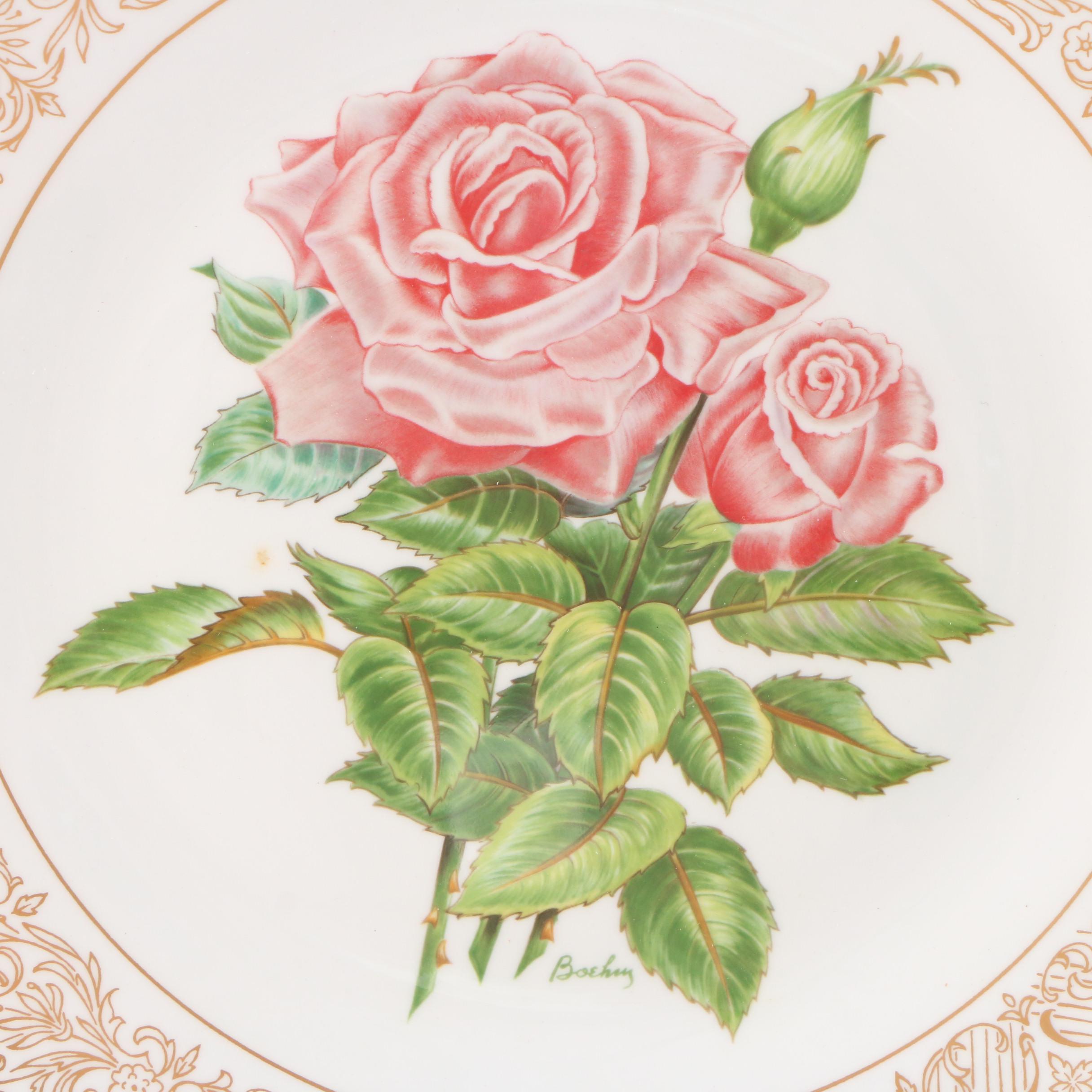 Boehm "Rose" Porcelain Collector Plates
