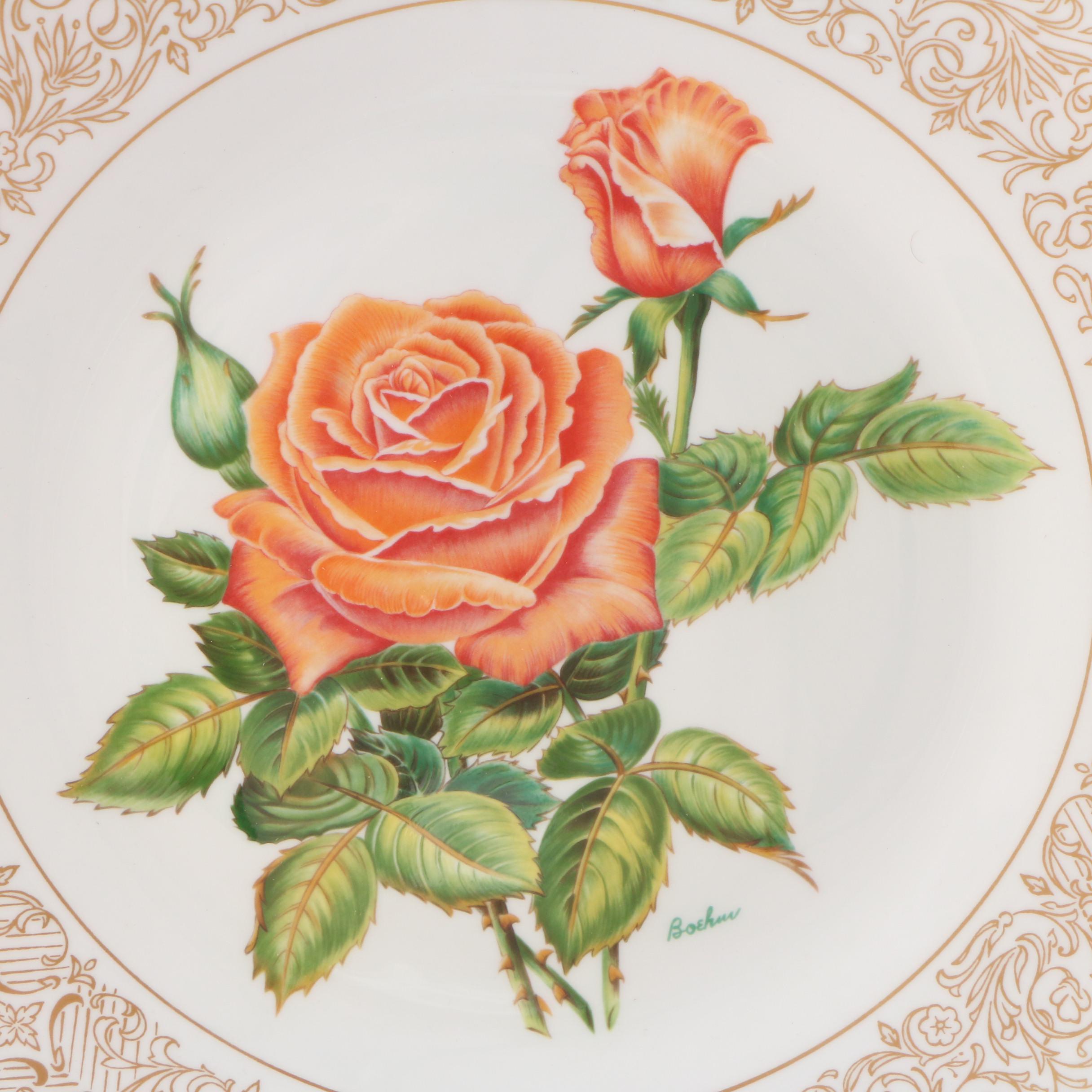 Boehm "Rose" Porcelain Collector Plates