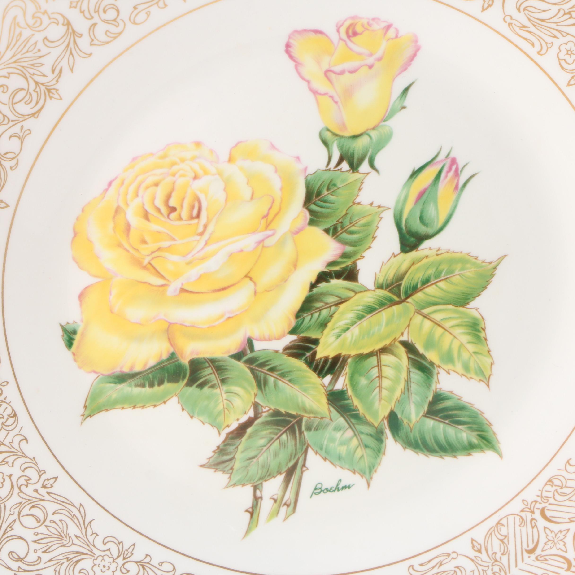 Boehm "Rose" Porcelain Collector Plates
