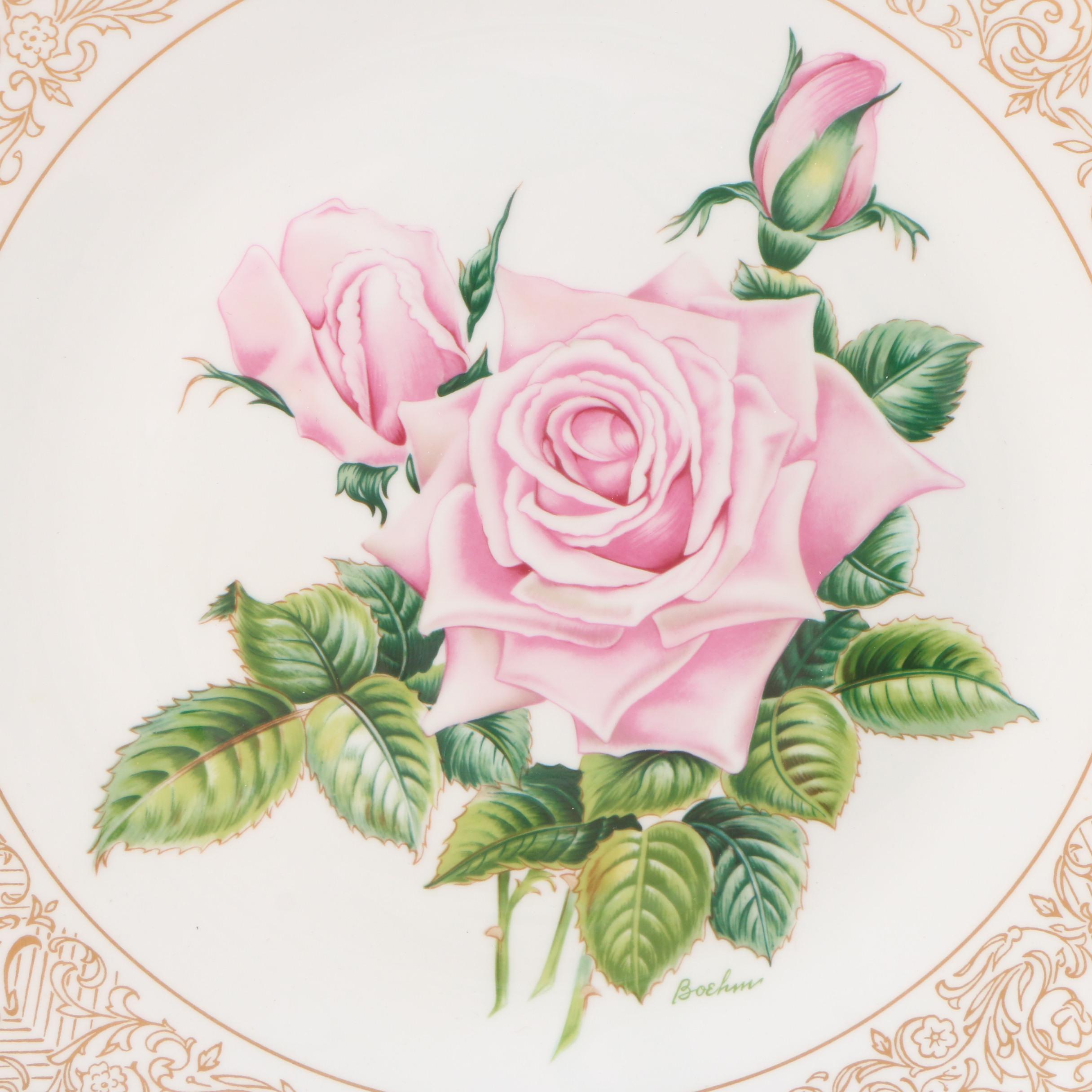 Boehm "Rose" Porcelain Collector Plates