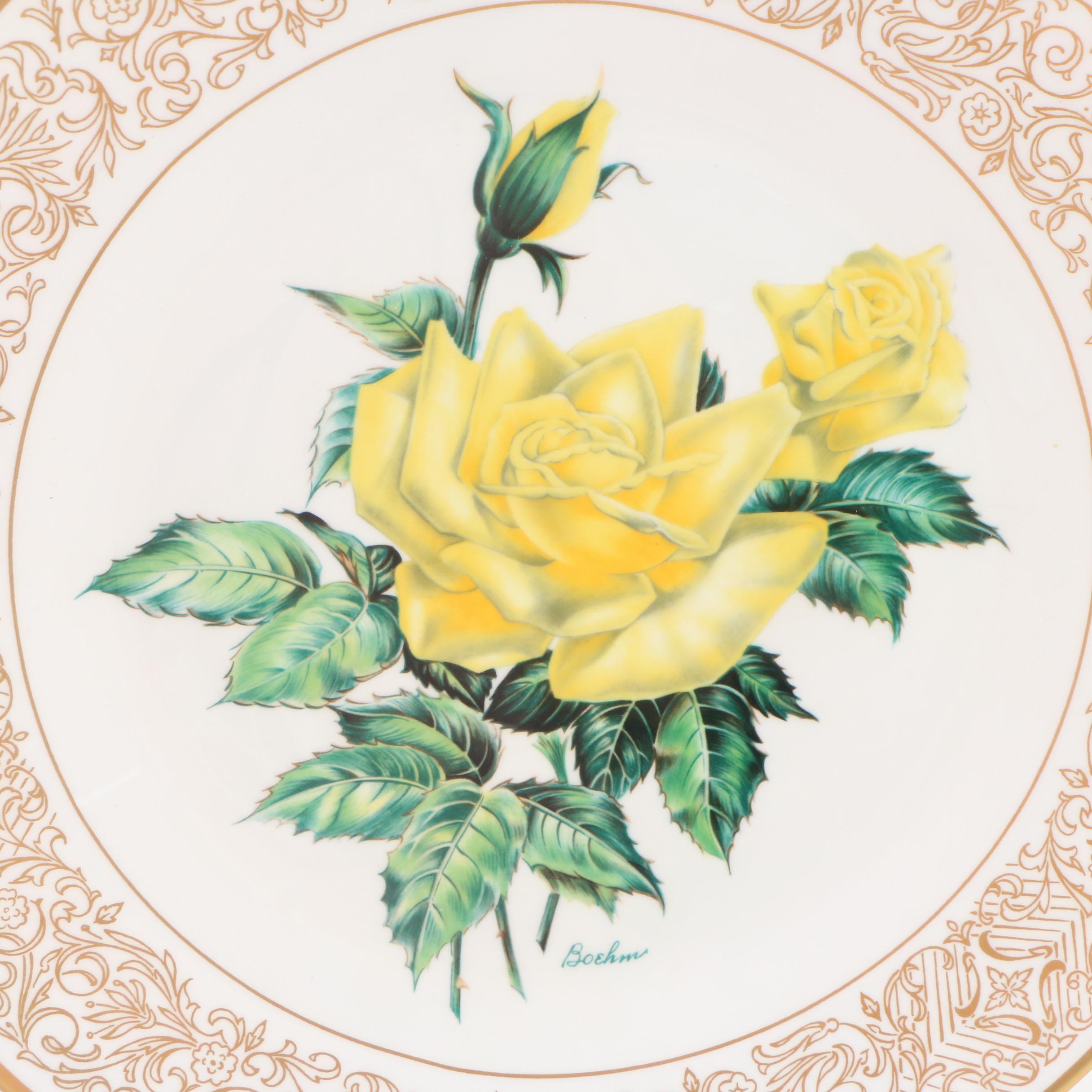 Boehm "Rose" Porcelain Collector Plates