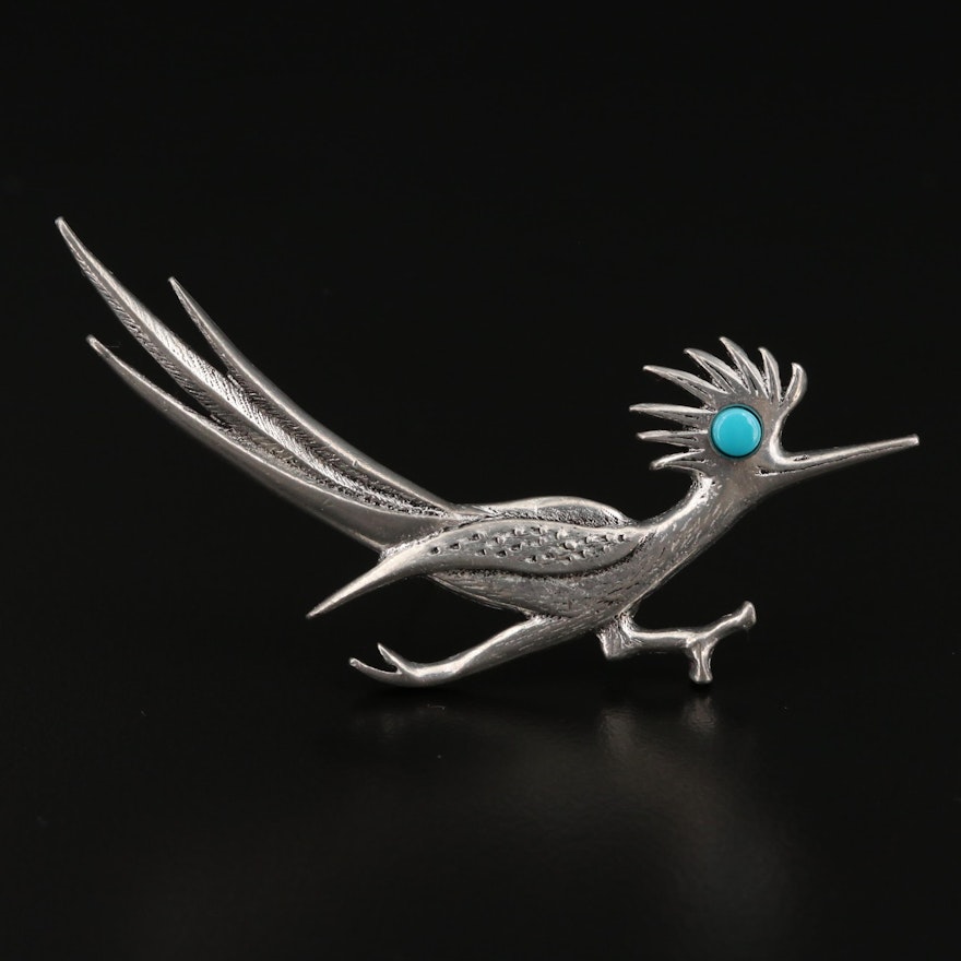 Turquoise Road Runner Brooch