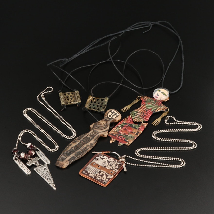 Collection of Necklaces Included Figural Pendants