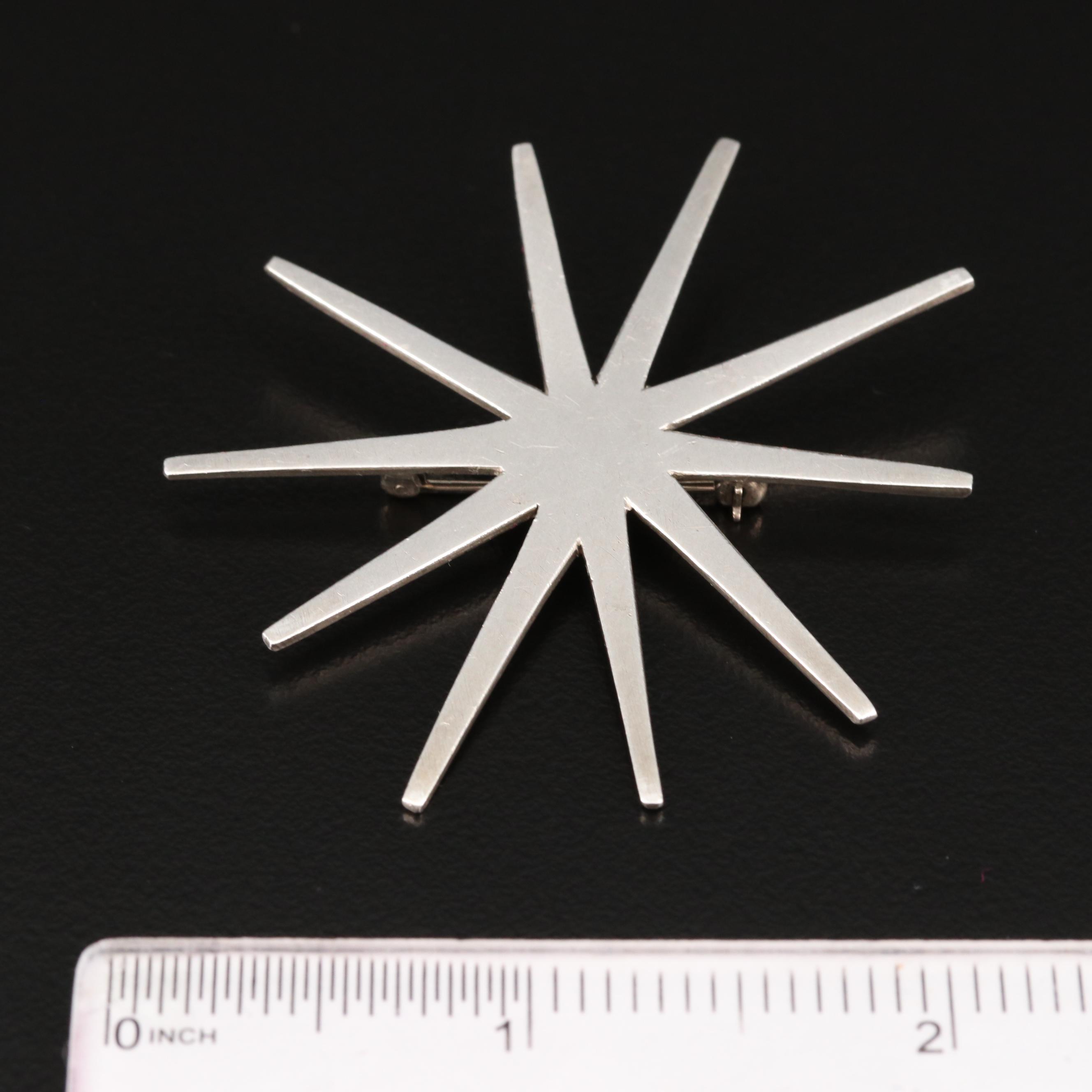 Vintage Modernist Peggy Miller Sterling Silver Star Brooch