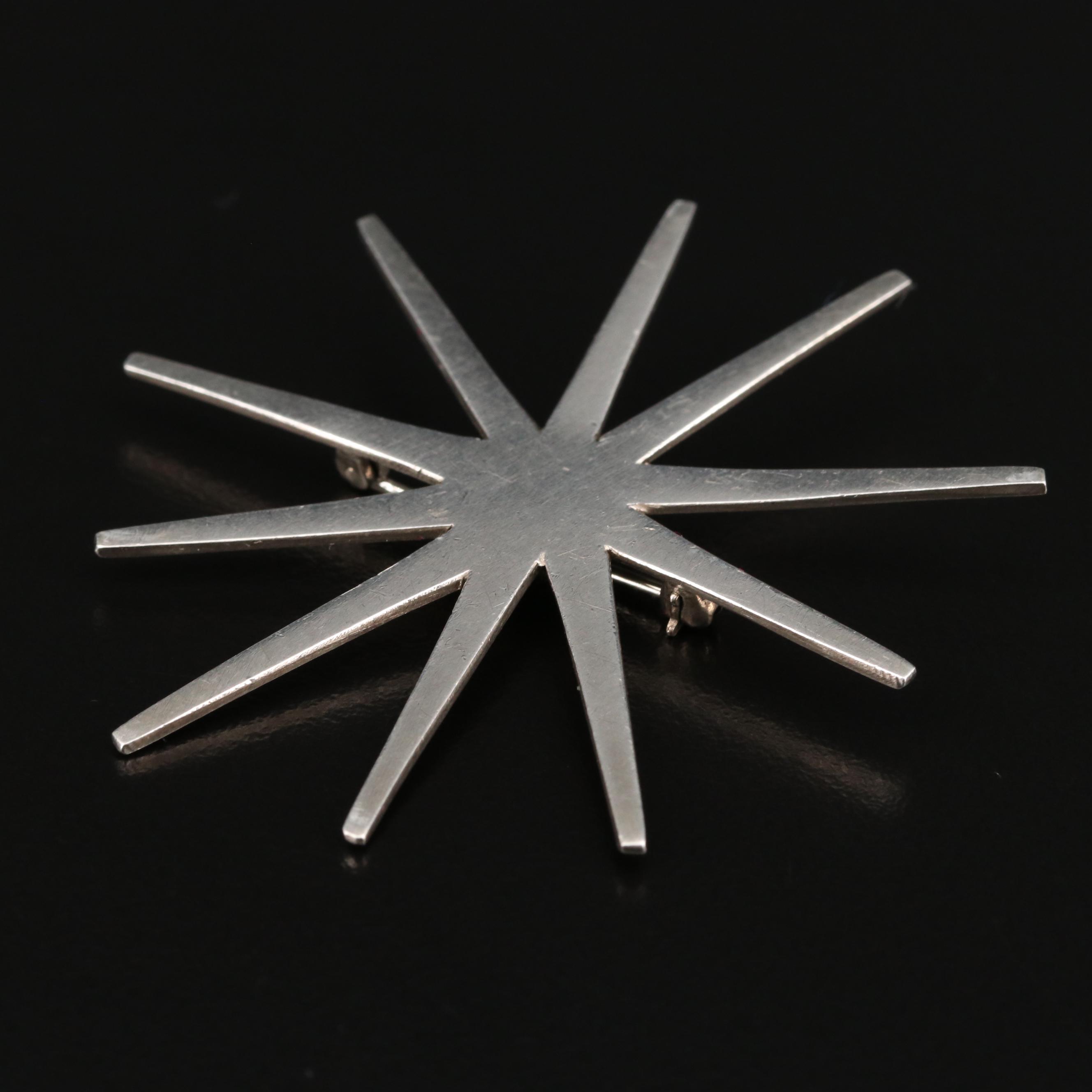 Vintage Modernist Peggy Miller Sterling Silver Star Brooch
