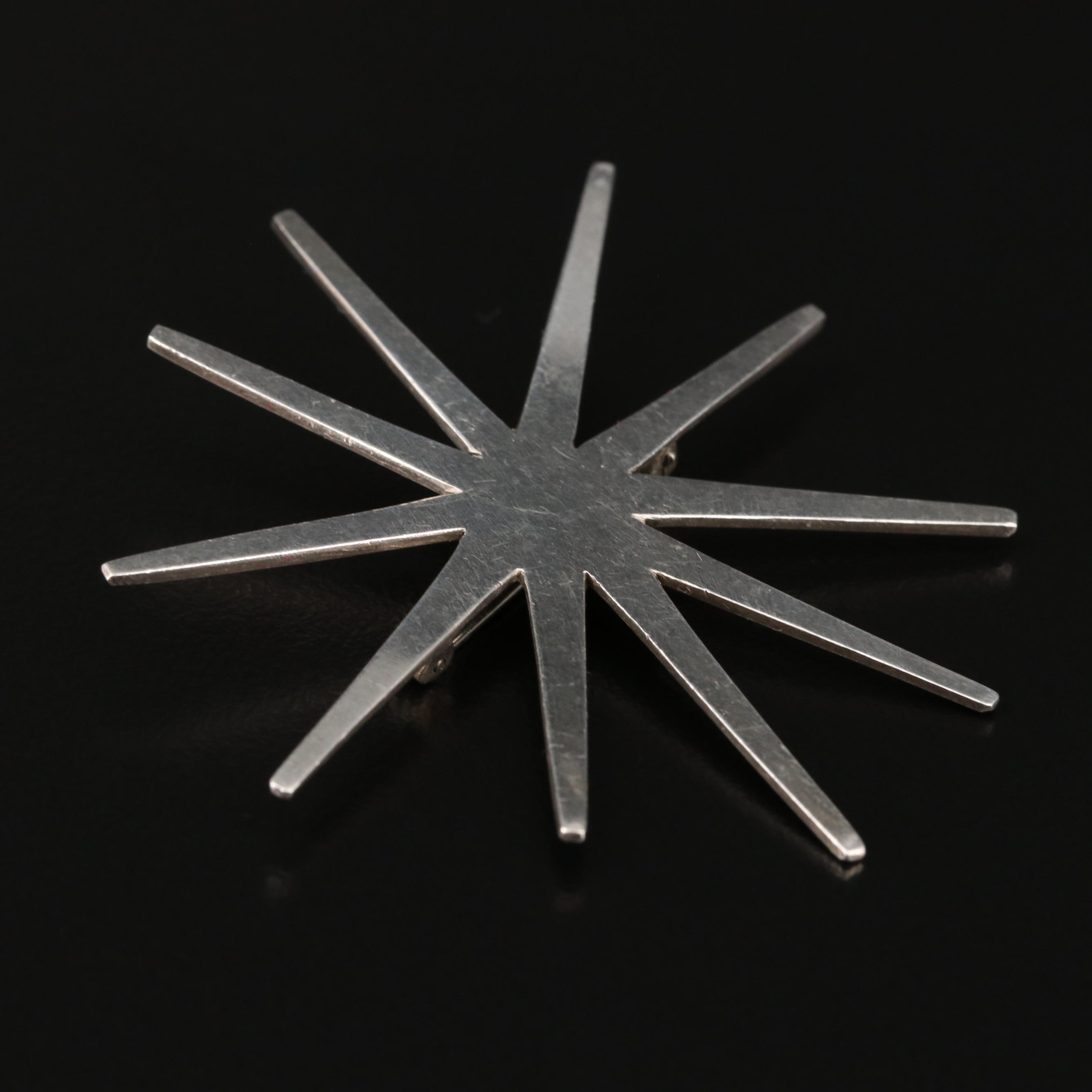 Vintage Modernist Peggy Miller Sterling Silver Star Brooch