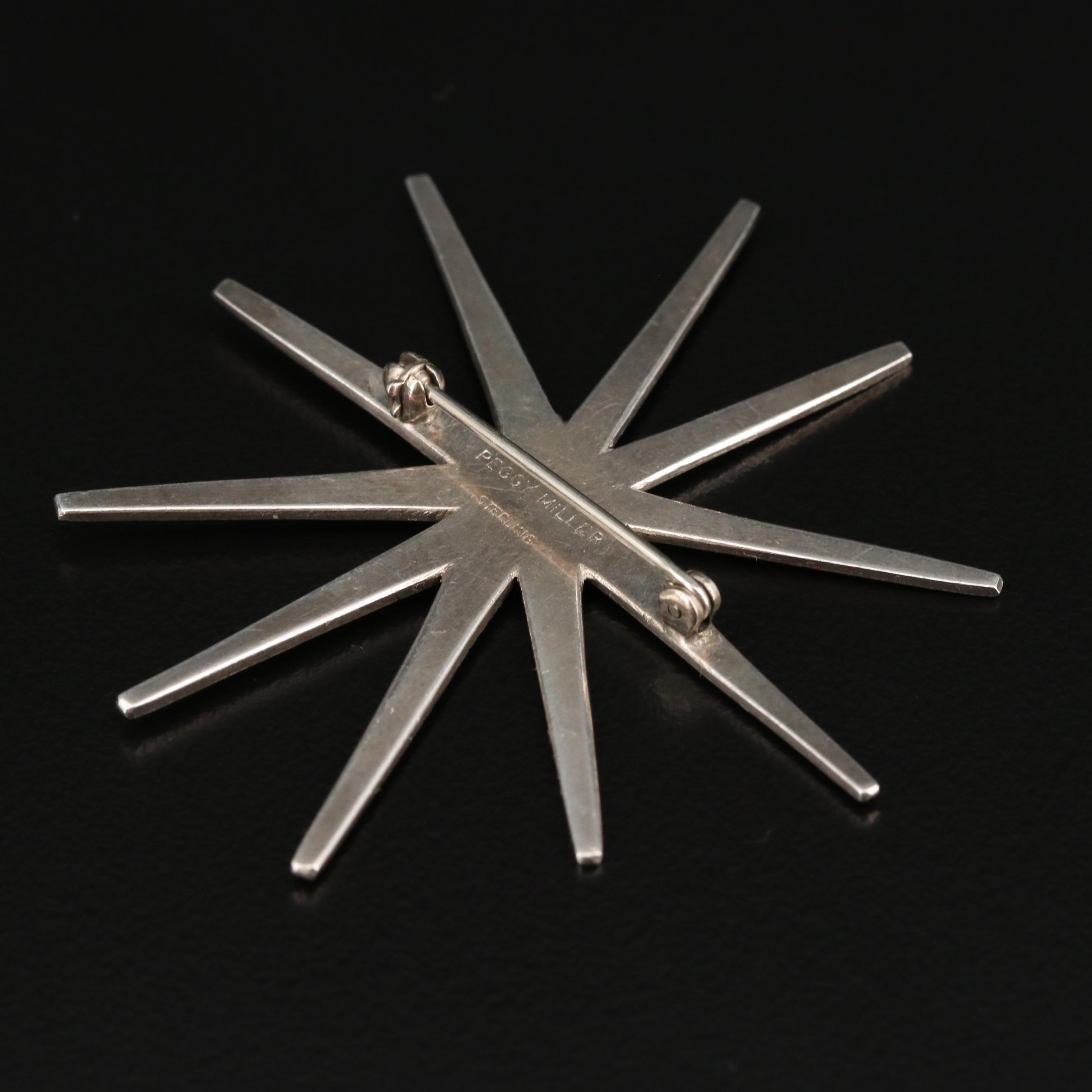 Vintage Modernist Peggy Miller Sterling Silver Star Brooch