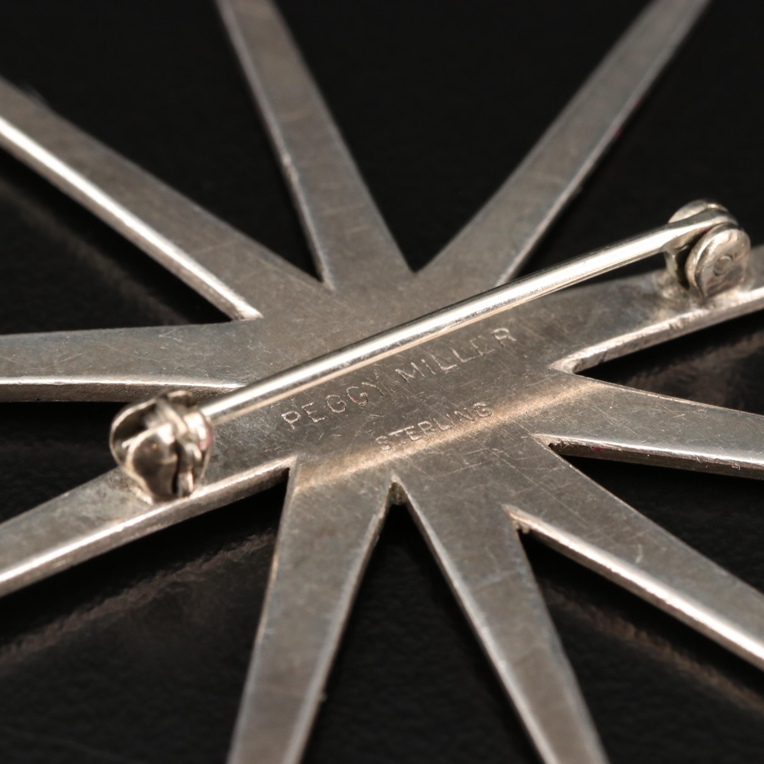 Vintage Modernist Peggy Miller Sterling Silver Star Brooch