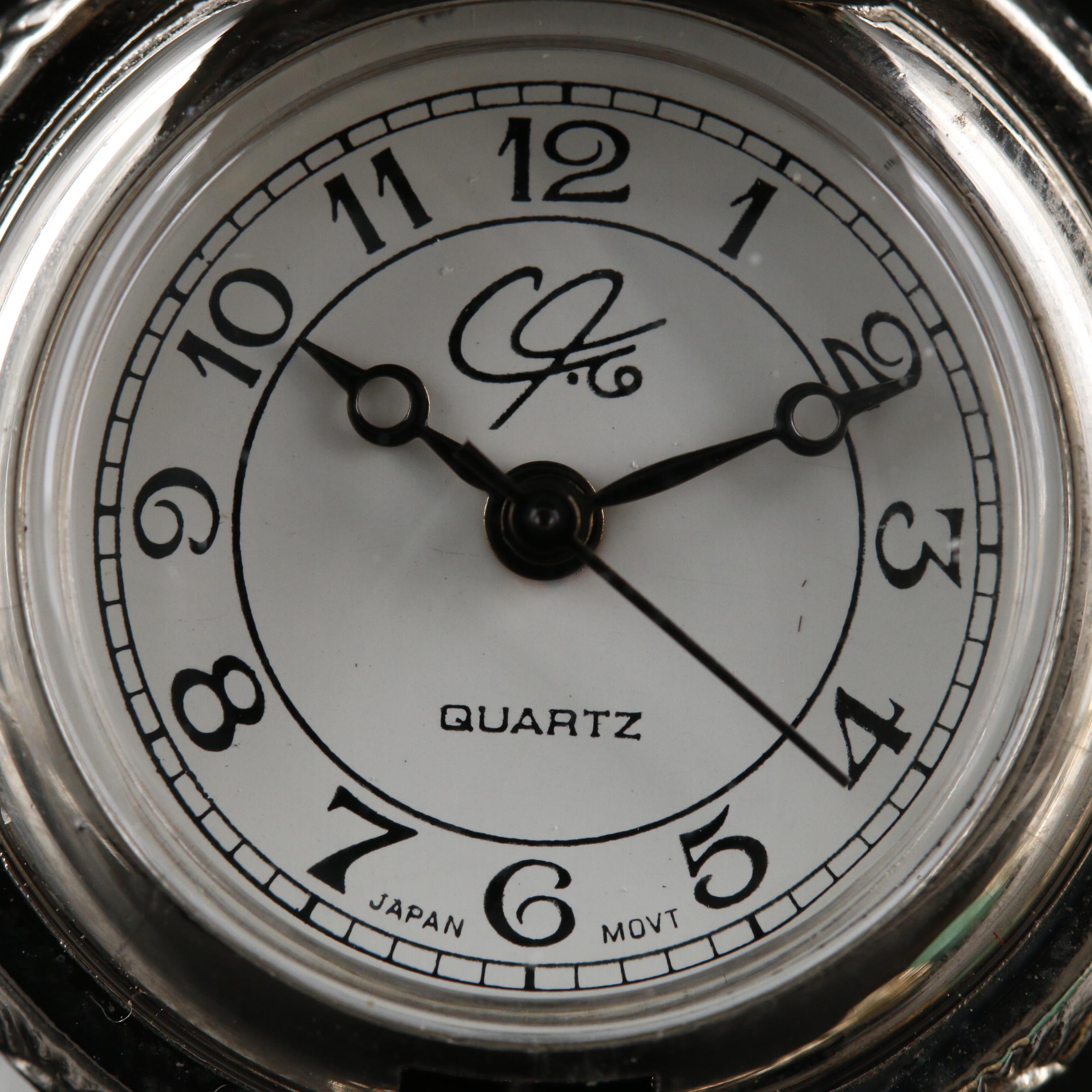 Carolyn Pollack Liquid Sterling Silver and Turquoise Watch Pendant Necklace