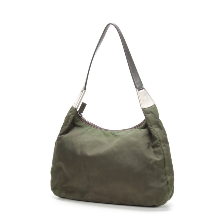 Prada Shoulder Bag in Nylon and Leather