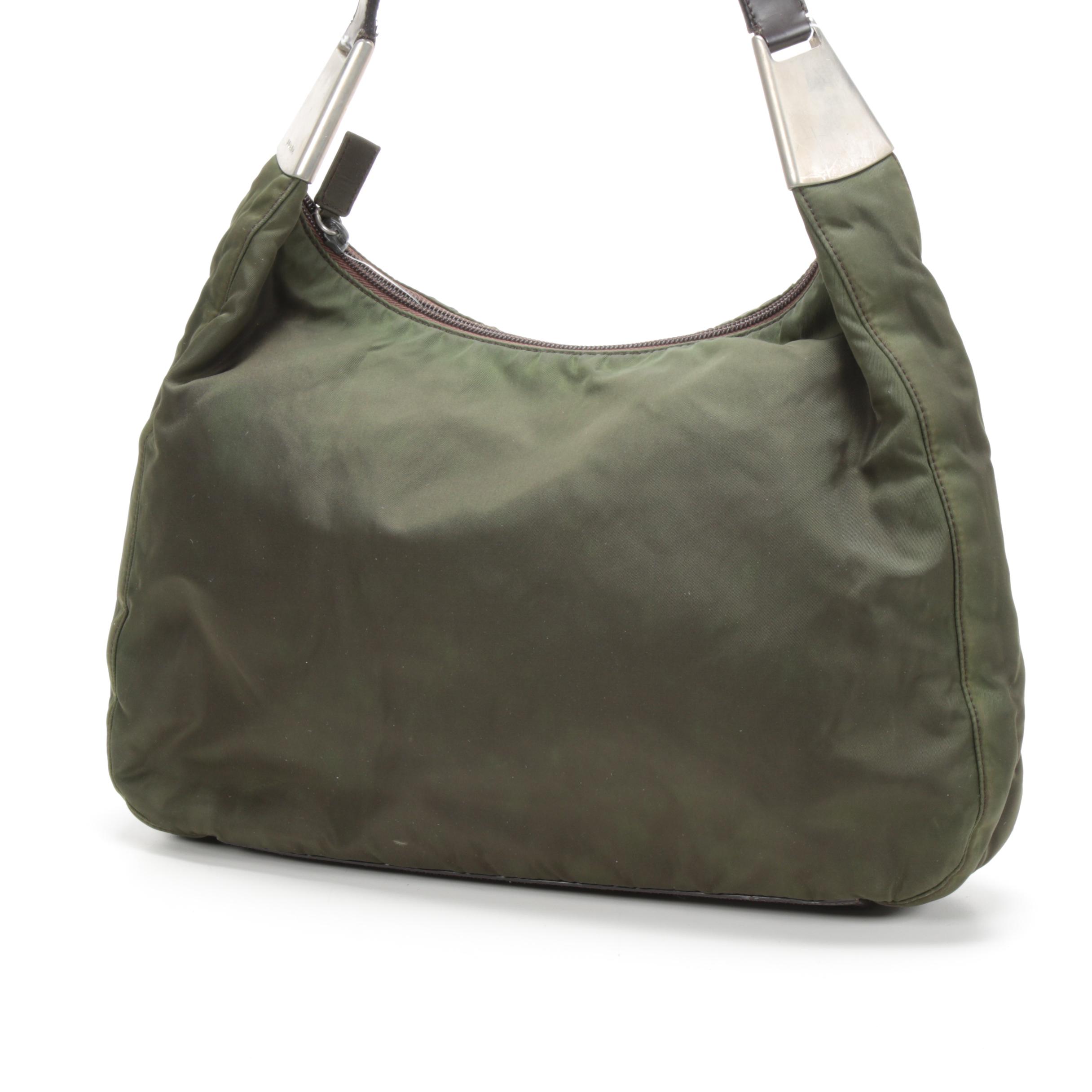 Prada Shoulder Bag in Nylon and Leather