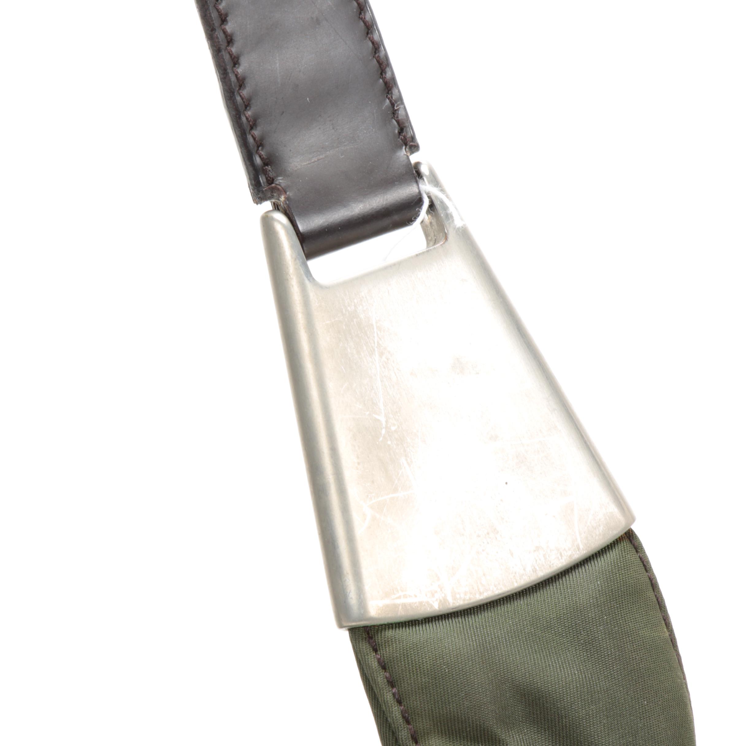 Prada Shoulder Bag in Nylon and Leather