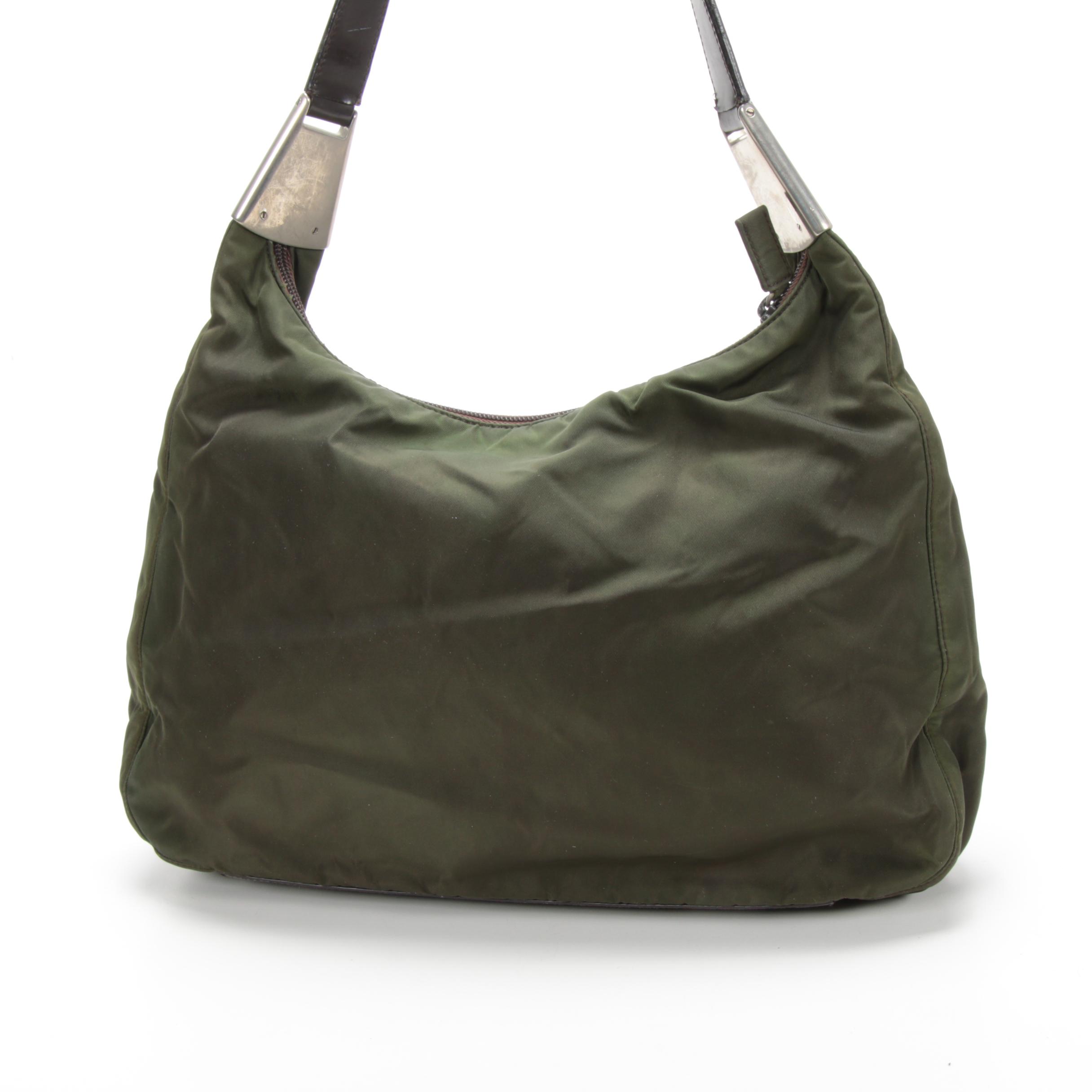 Prada Shoulder Bag in Nylon and Leather