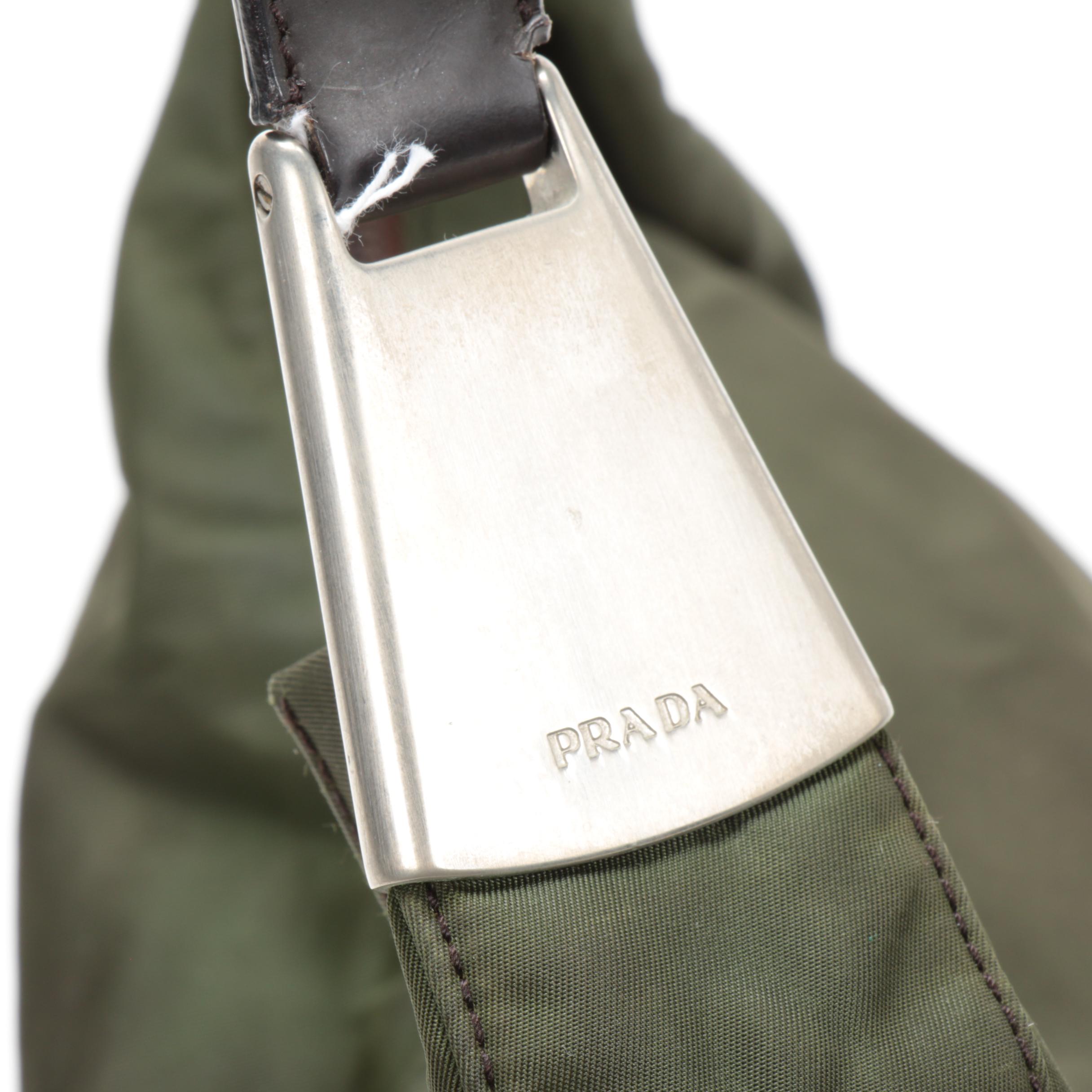 Prada Shoulder Bag in Nylon and Leather