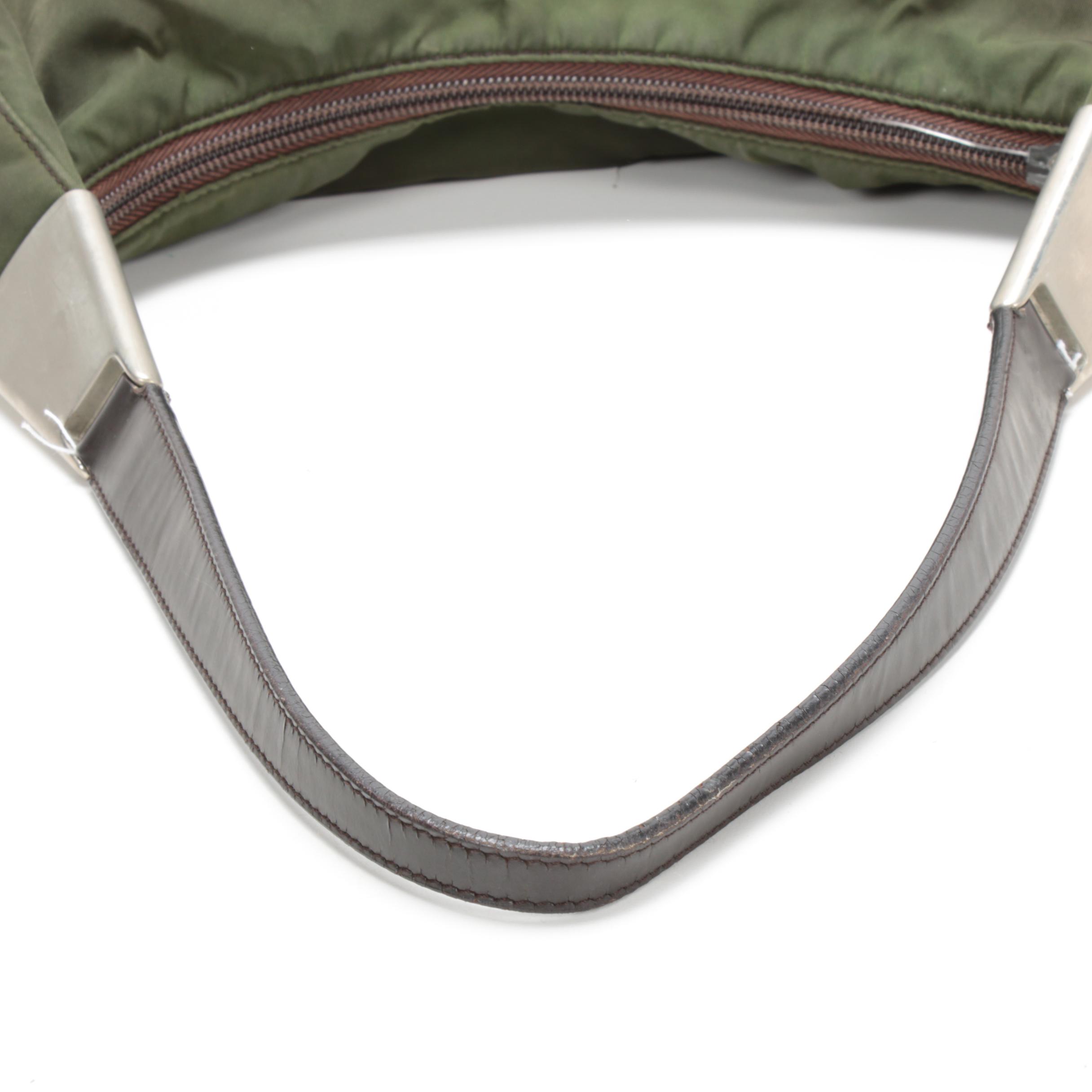 Prada Shoulder Bag in Nylon and Leather