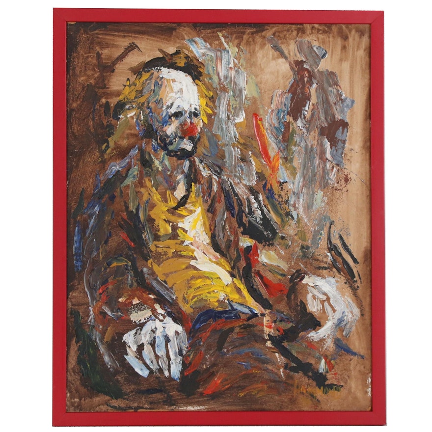 Clown Oil Painting, 1976