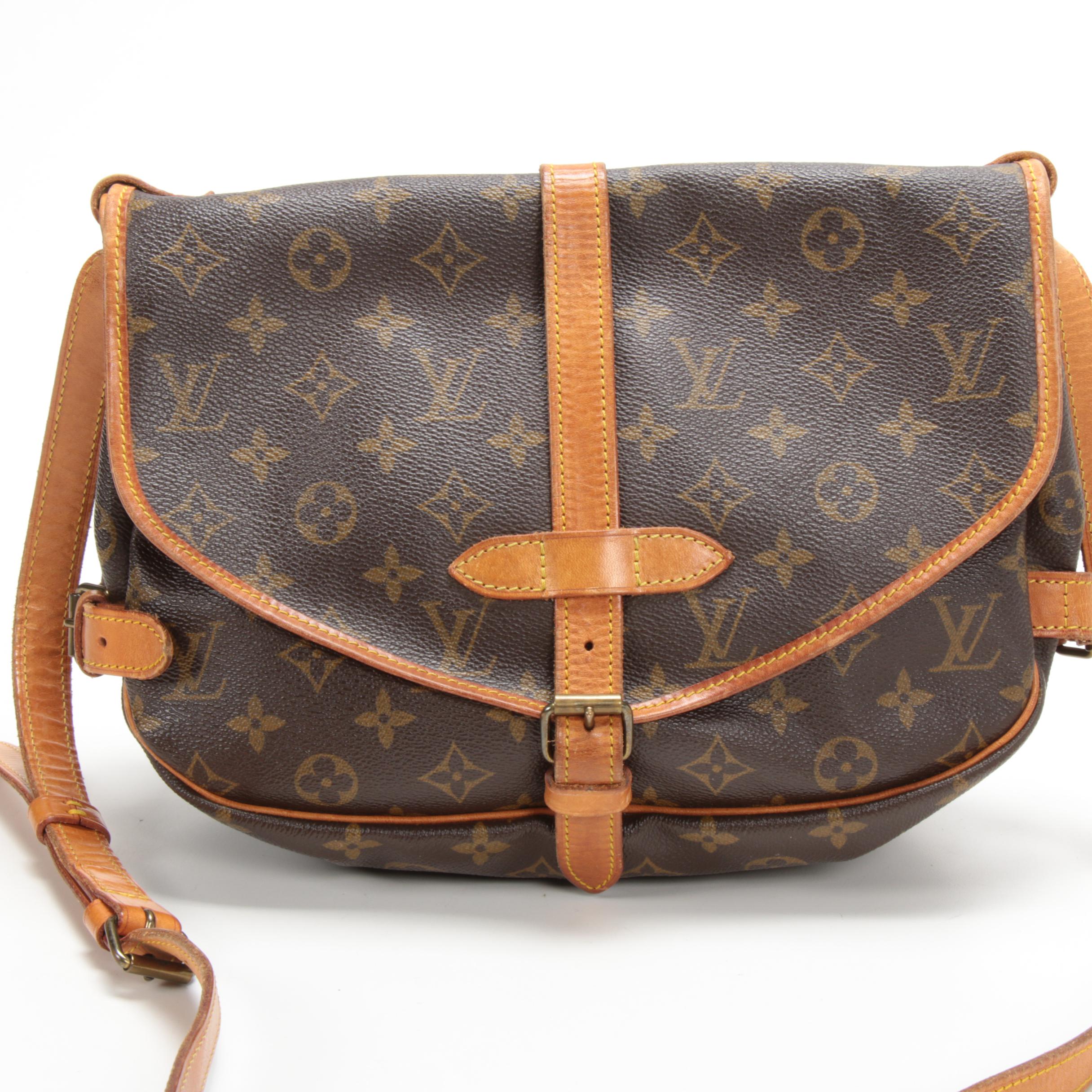 Louis Vuitton Paris Saumur Messenger Bag in Monogram Canvas and Vachetta Leather