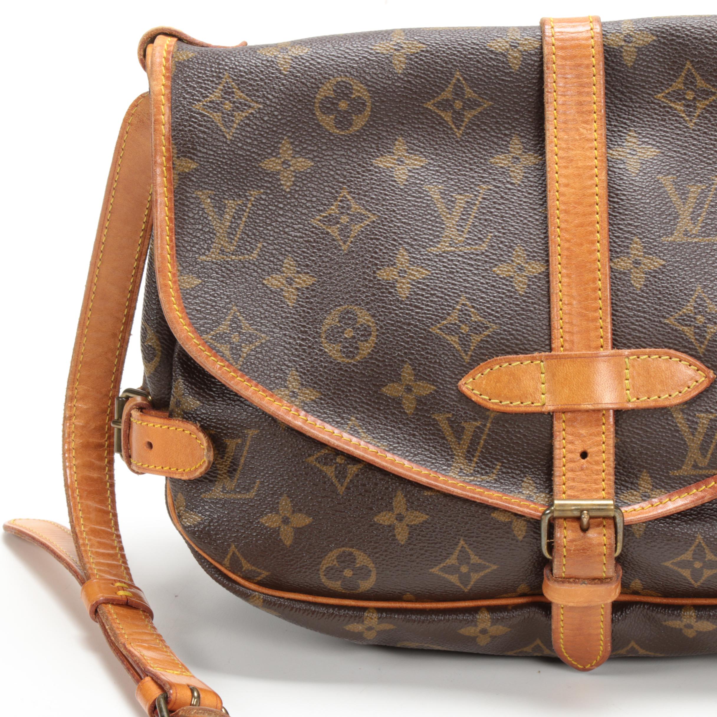 Louis Vuitton Paris Saumur Messenger Bag in Monogram Canvas and Vachetta Leather