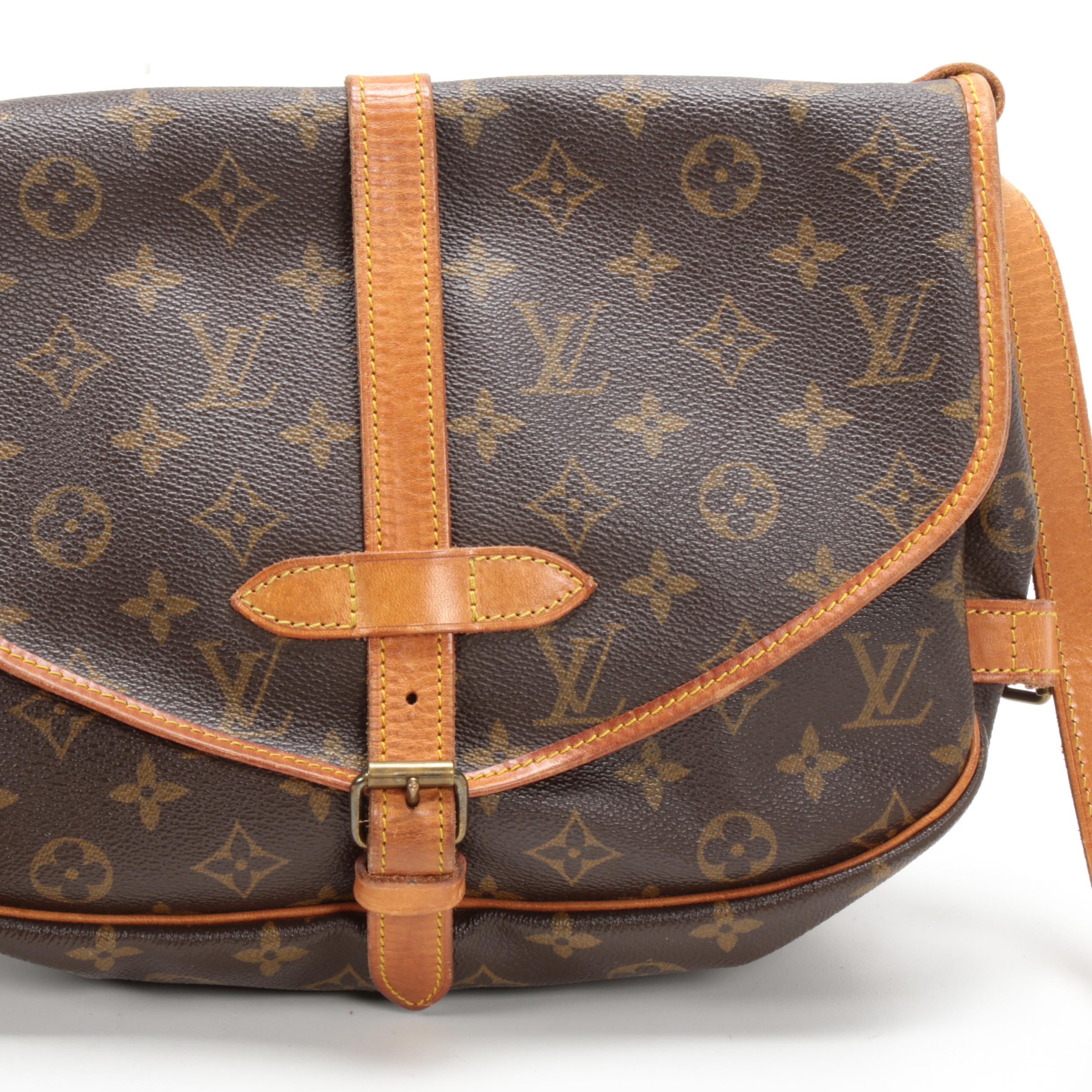 Louis Vuitton Paris Saumur Messenger Bag in Monogram Canvas and Vachetta Leather