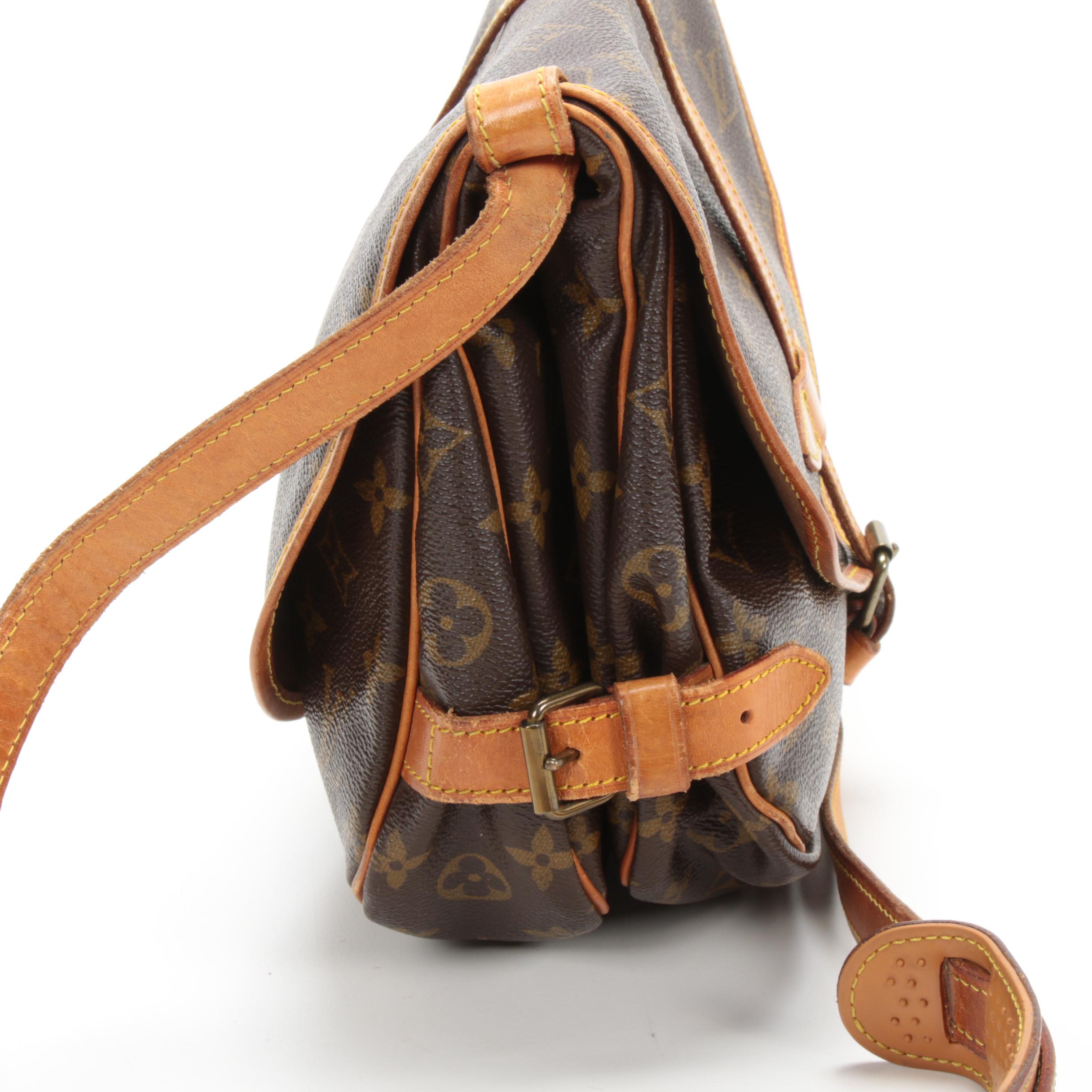 Louis Vuitton Paris Saumur Messenger Bag in Monogram Canvas and Vachetta Leather
