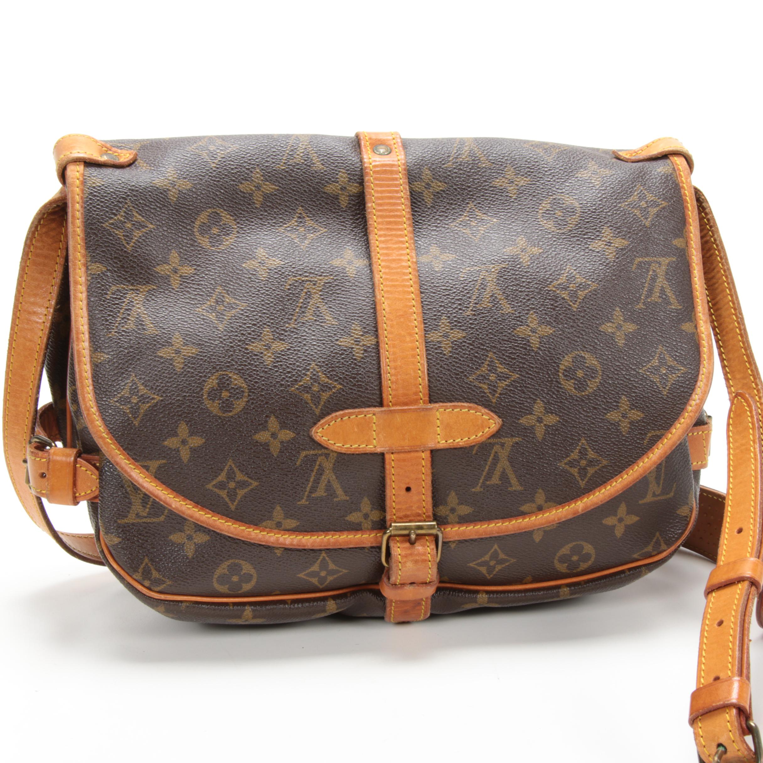 Louis Vuitton Paris Saumur Messenger Bag in Monogram Canvas and Vachetta Leather