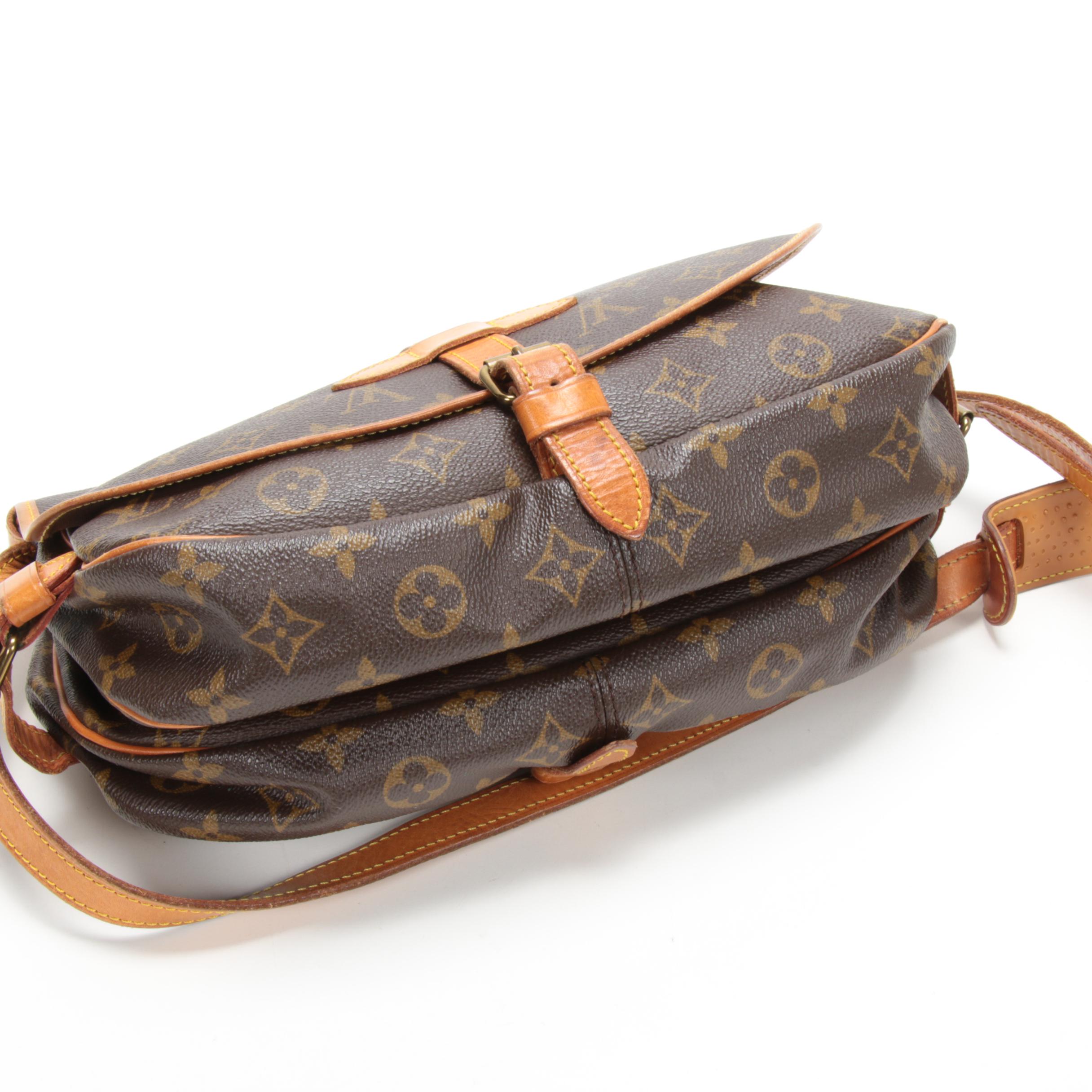 Louis Vuitton Paris Saumur Messenger Bag in Monogram Canvas and Vachetta Leather