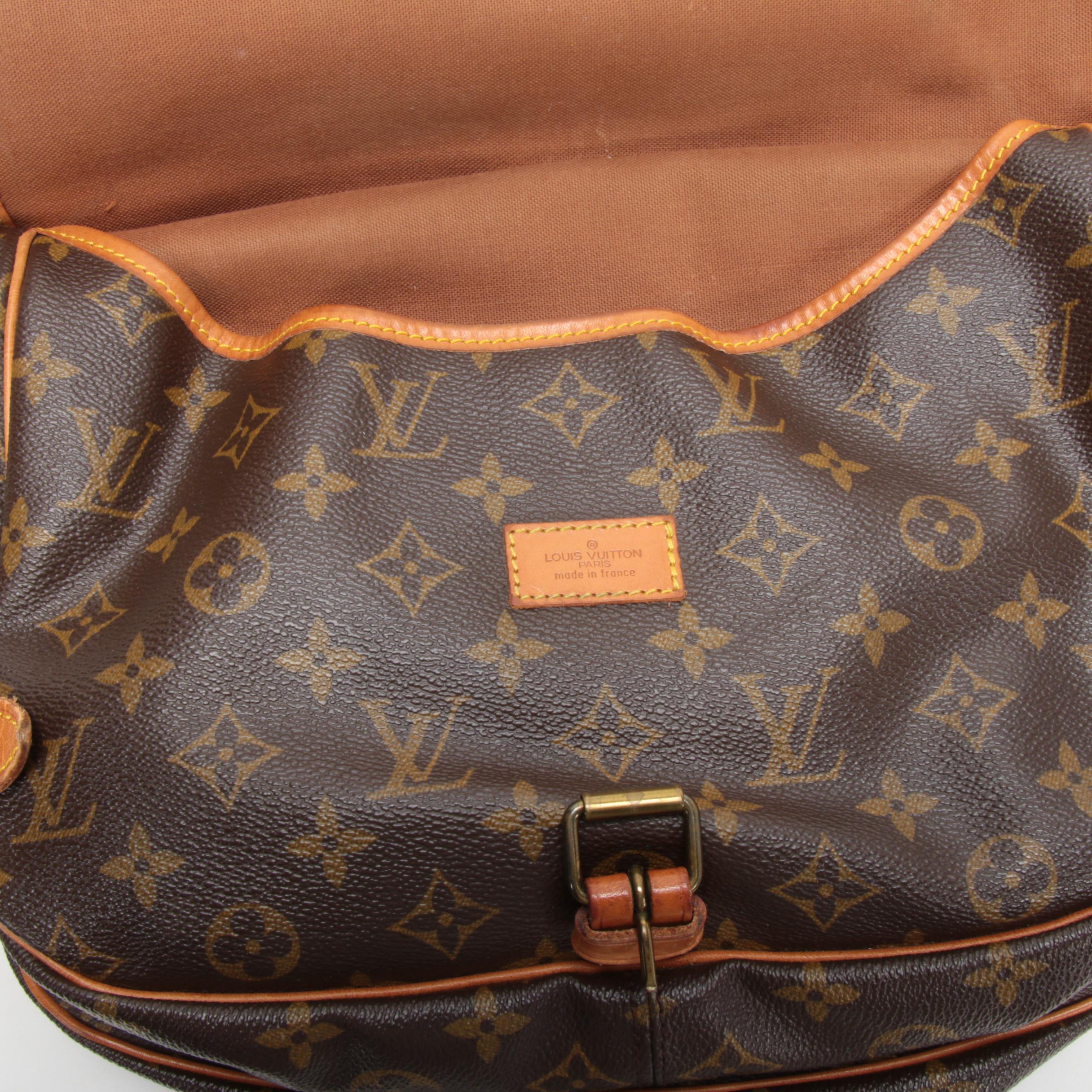 Louis Vuitton Paris Saumur Messenger Bag in Monogram Canvas and Vachetta Leather