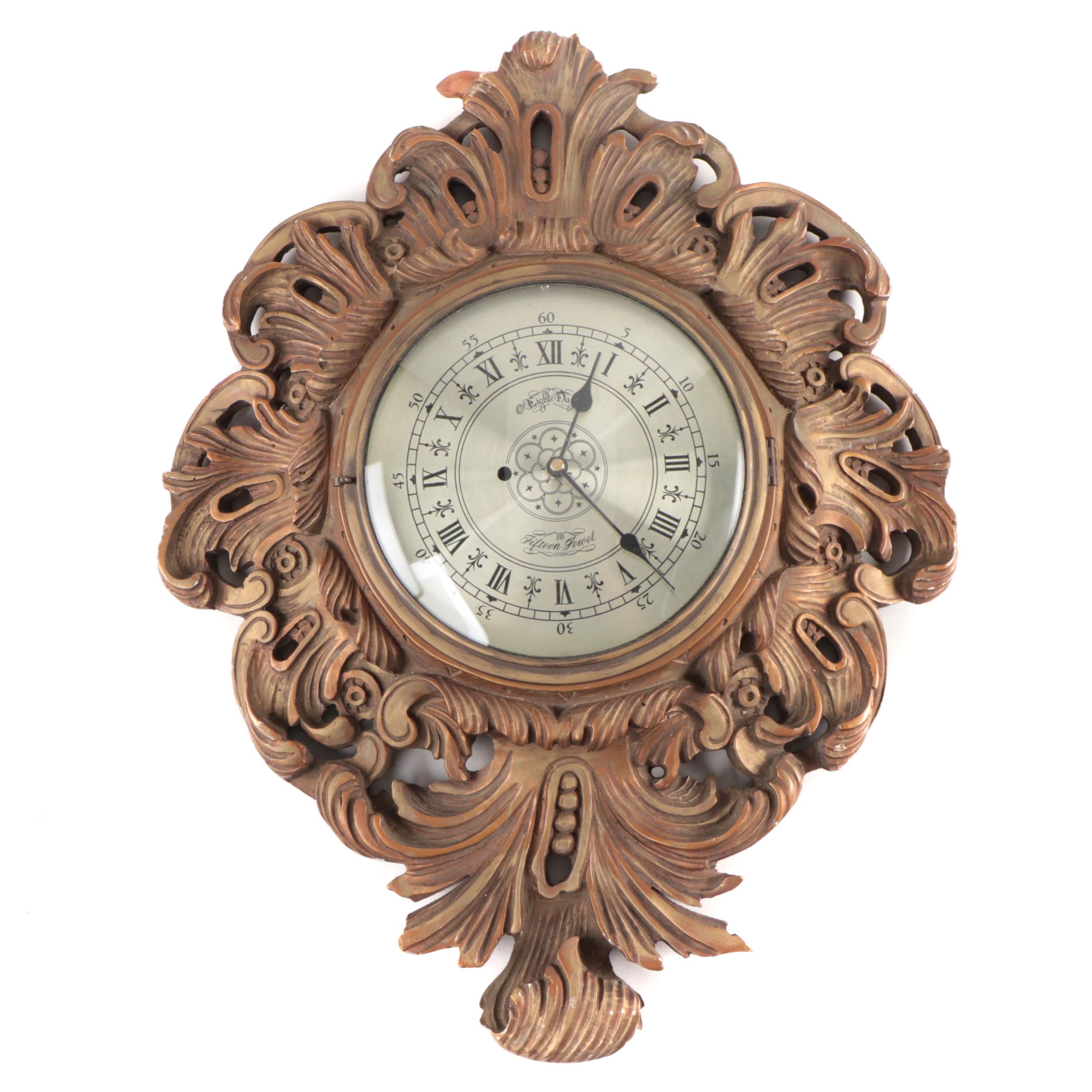 P.F. Bollenbach Eight Day Fifteen Jewel Converted/Altered Quartz Wall Clock