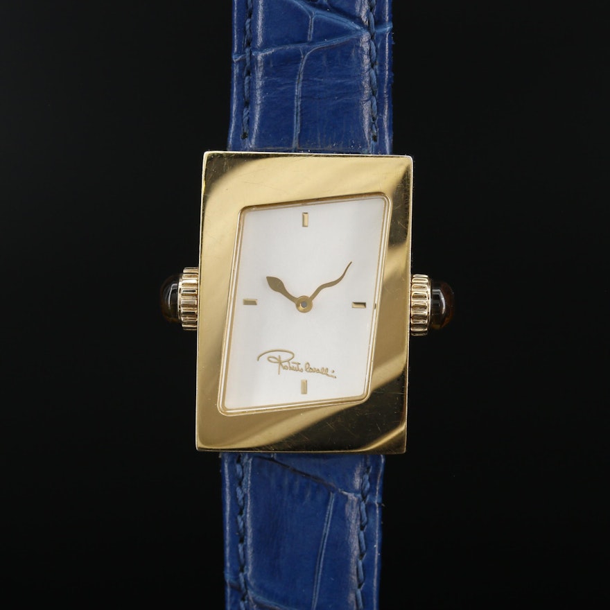Roberto Cavalli Twist Gold Tone Quartz Wristwatch