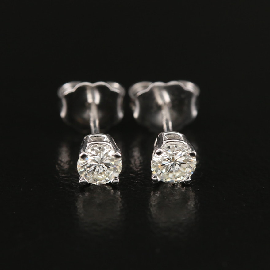 14K 0.48 CTW Diamond Solitaire Stud Earrings