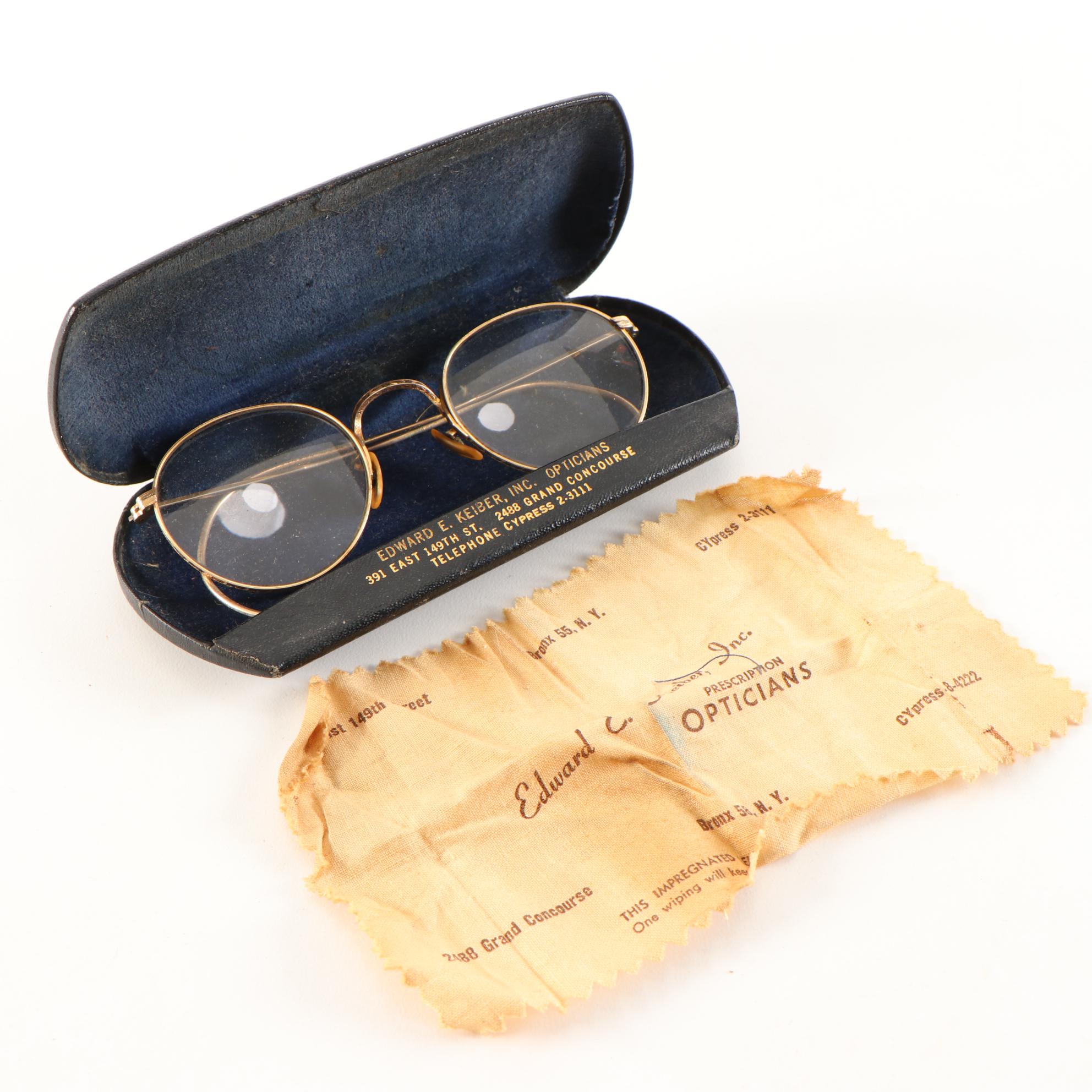 Bausch & Lomb Gold Filled Spectacles from Edward E. Keiber Opticians, Vintage