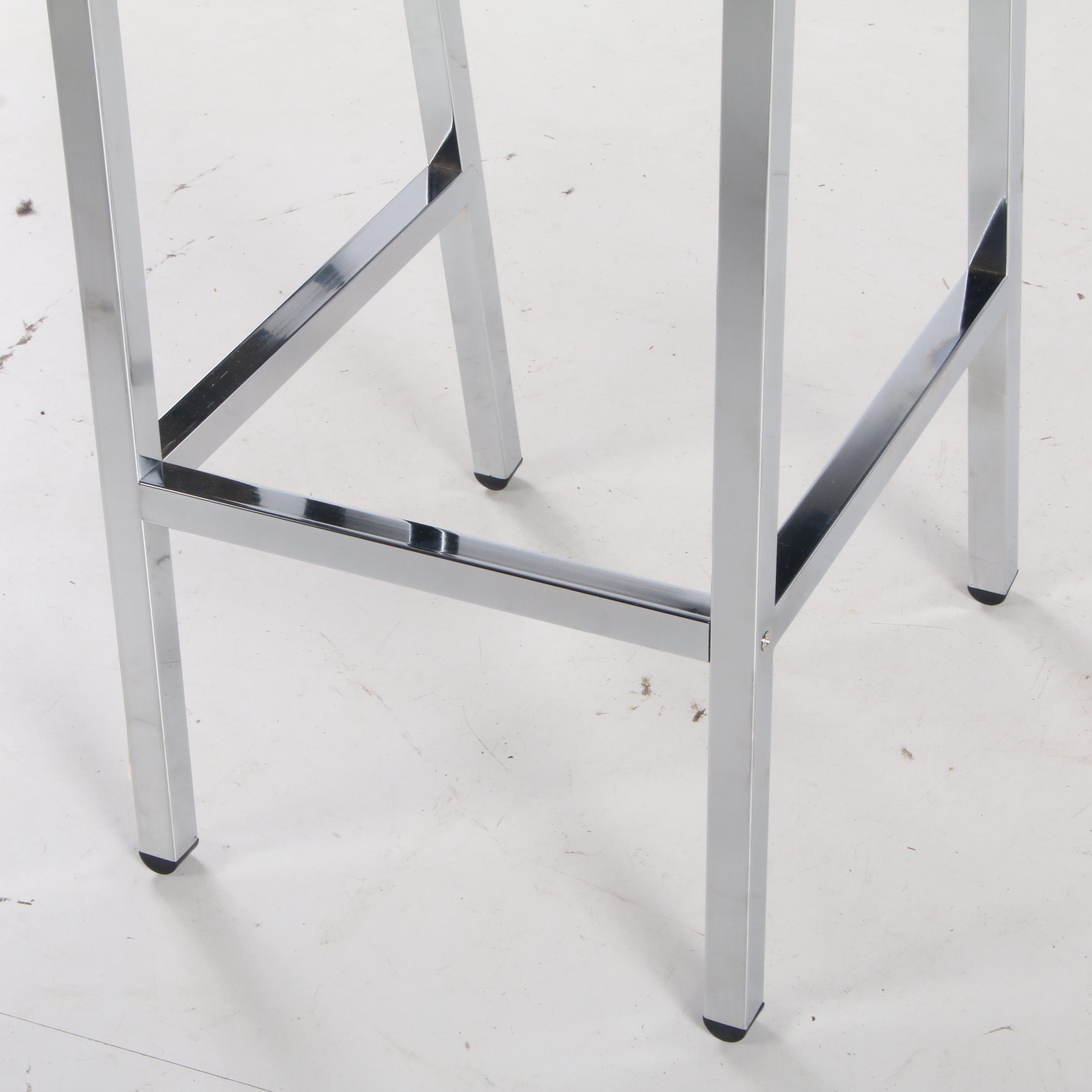 Contemporary Modern Acrylic and Chrome Counter Height Chairs